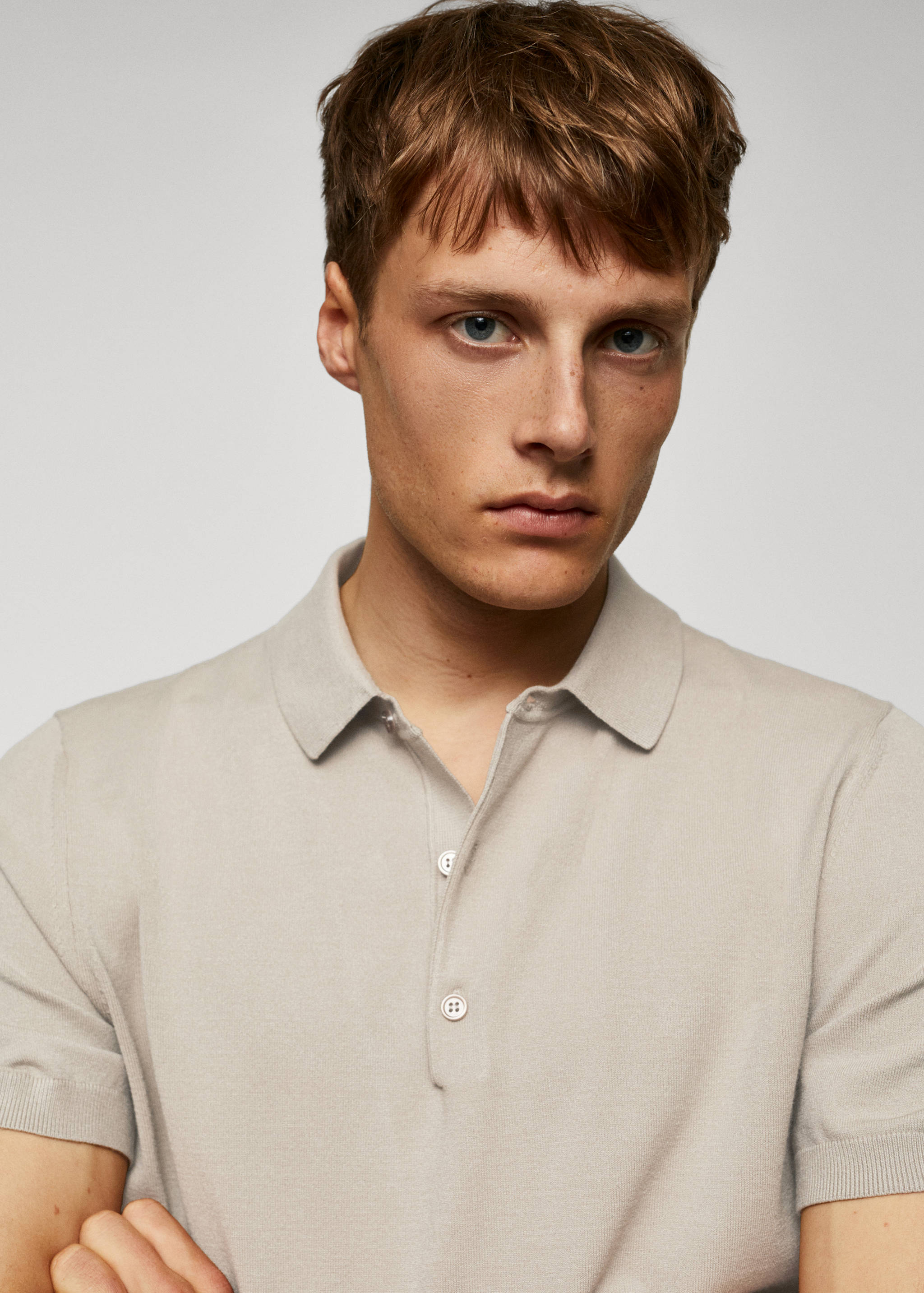 Fine-knit polo shirt - Details of the article 1