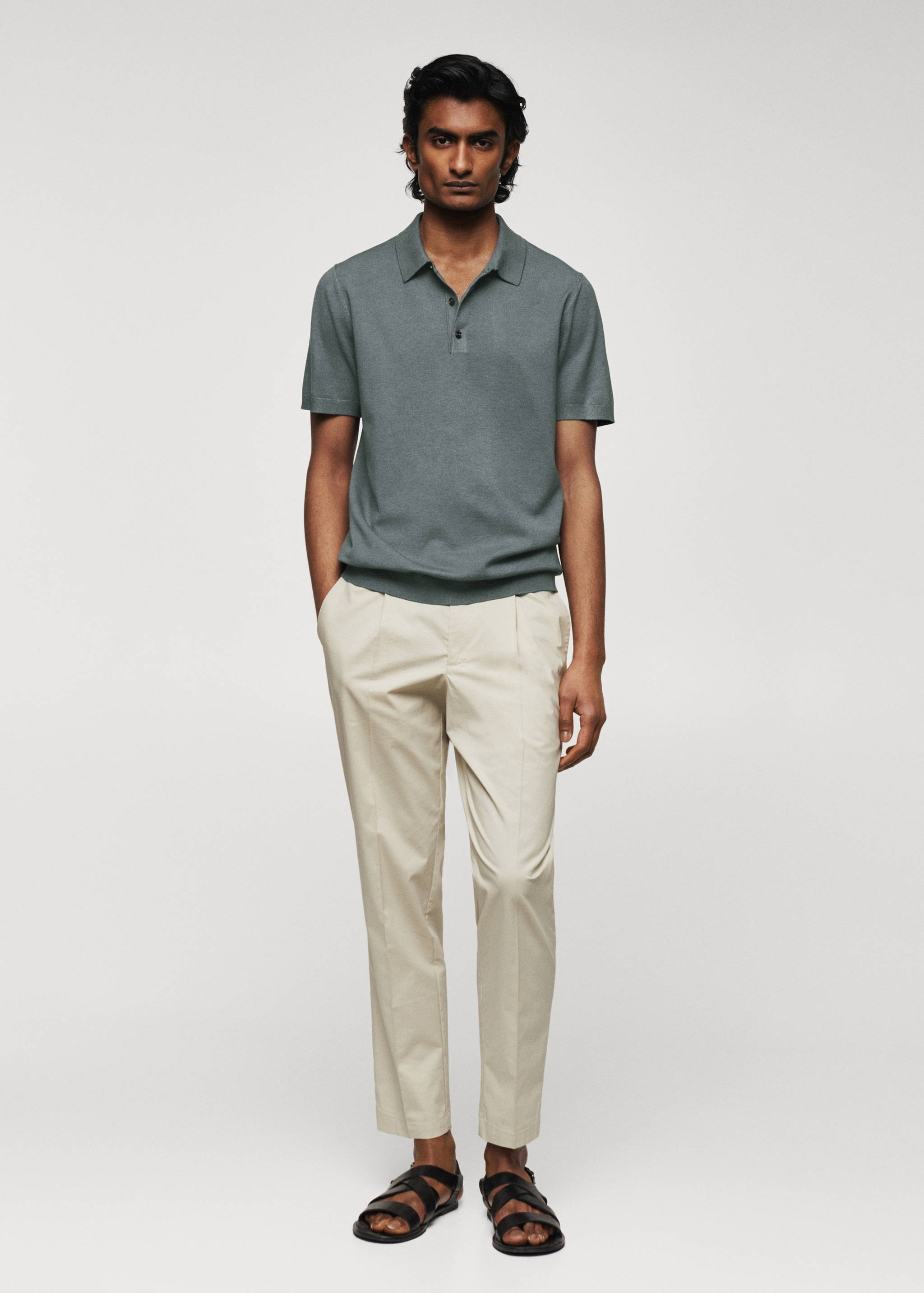 Fine-knit polo shirt - General plane