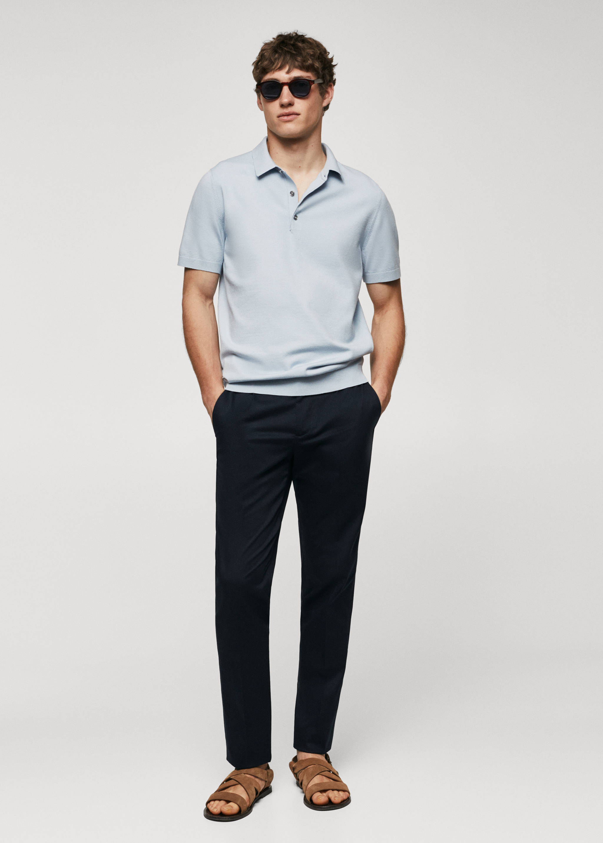 Fine-knit polo shirt - General plane