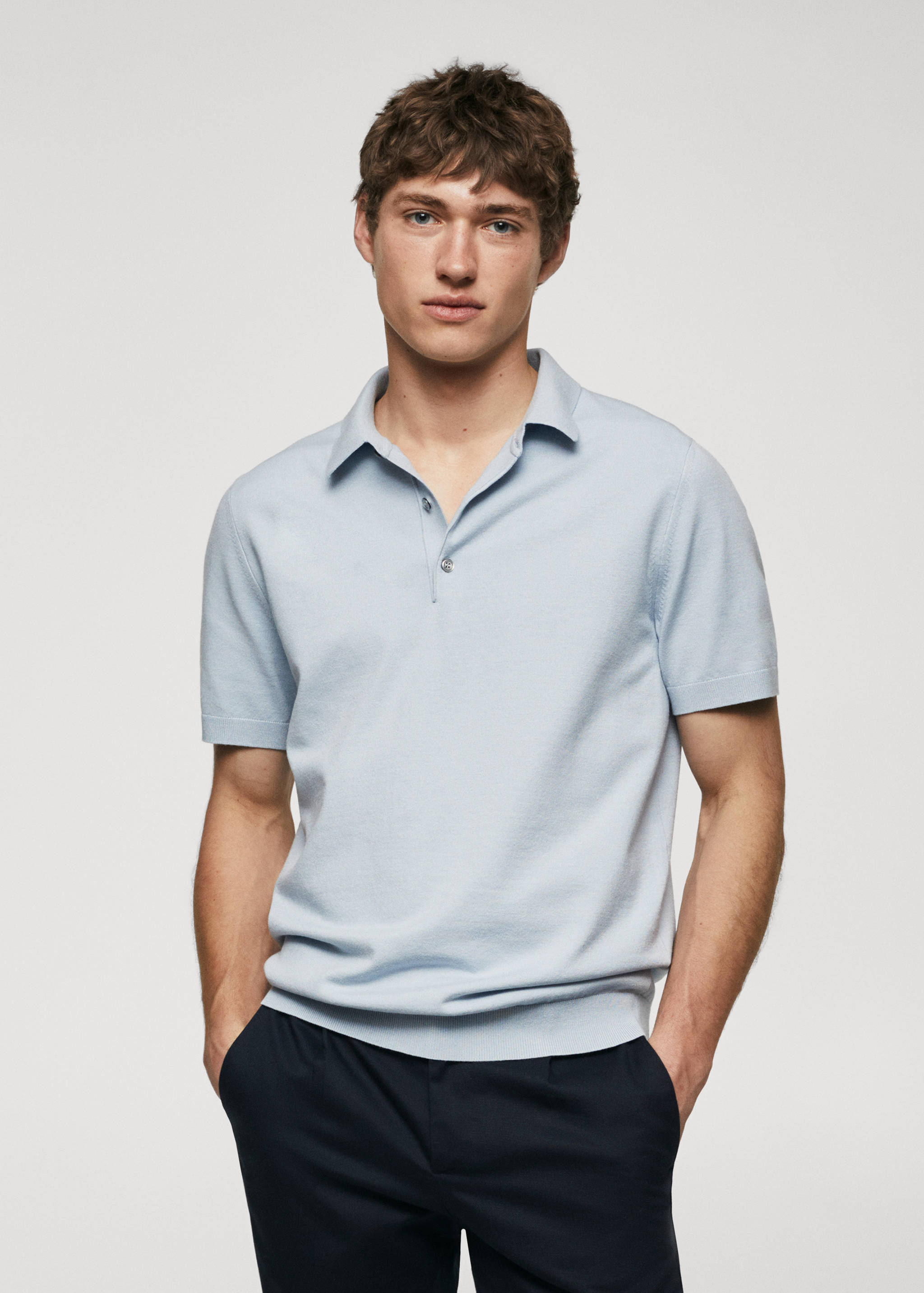Fine-knit polo shirt - Medium plane