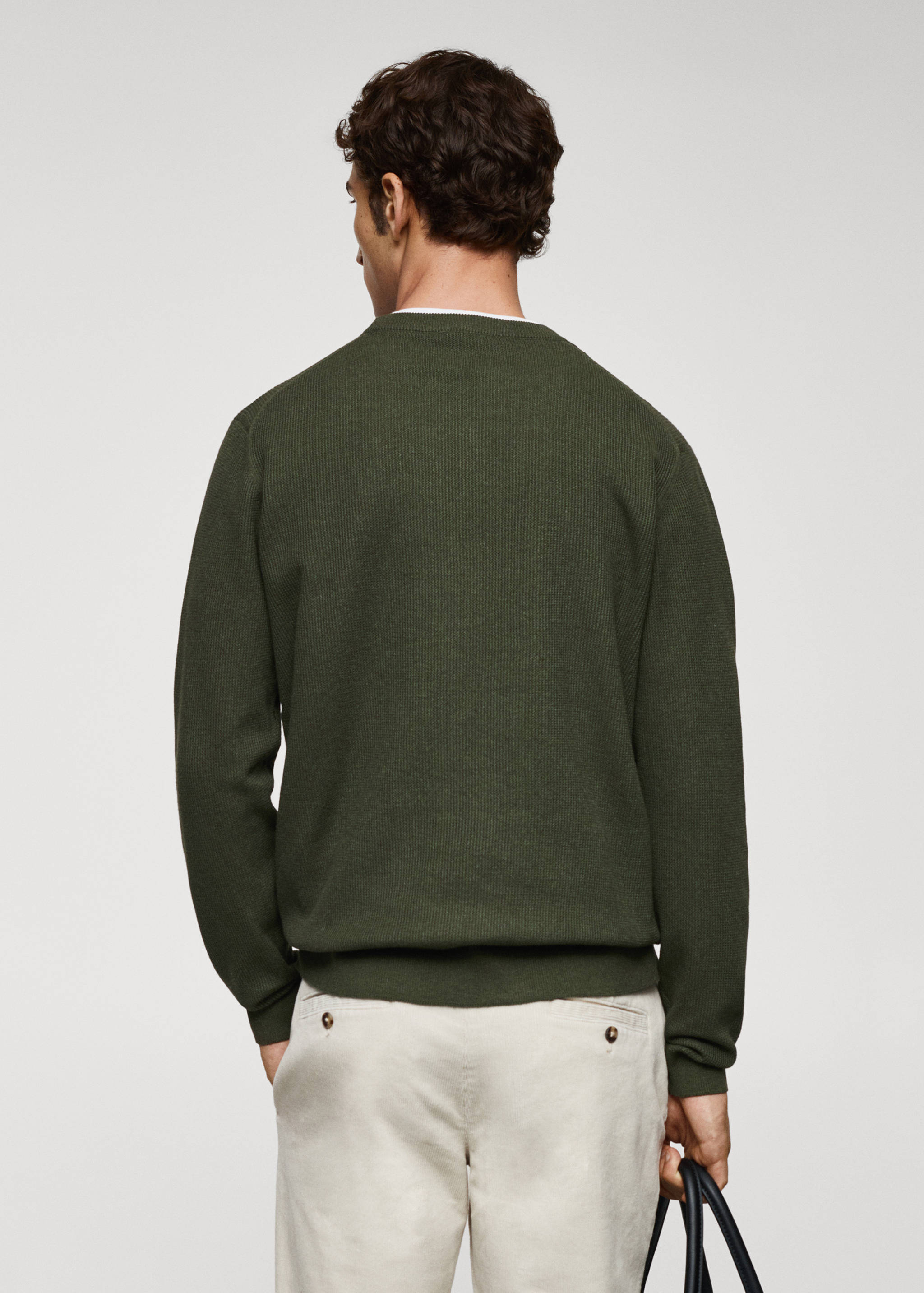 Structured cotton sweater - Reverse of the article