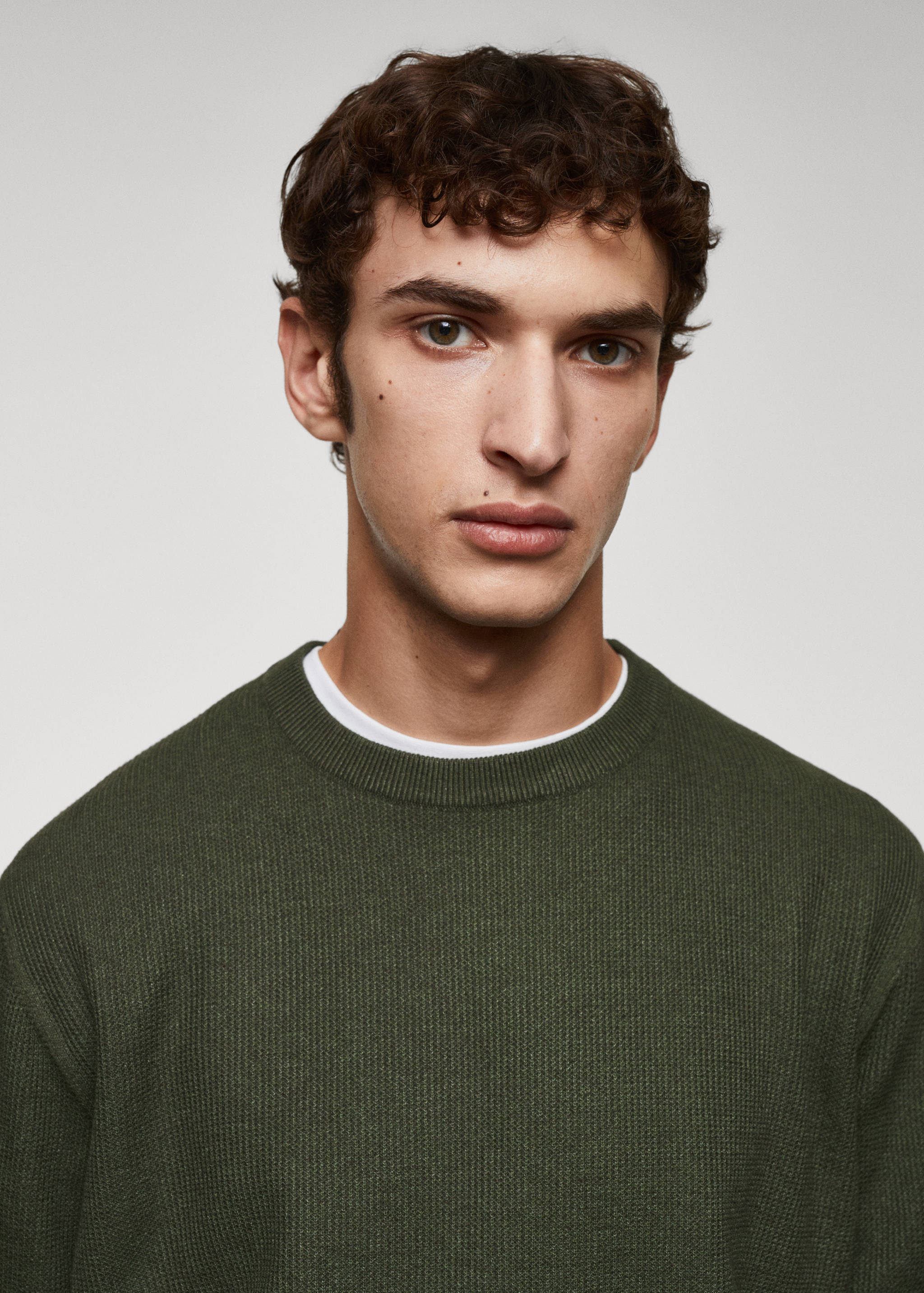 Structured cotton sweater - Details of the article 1