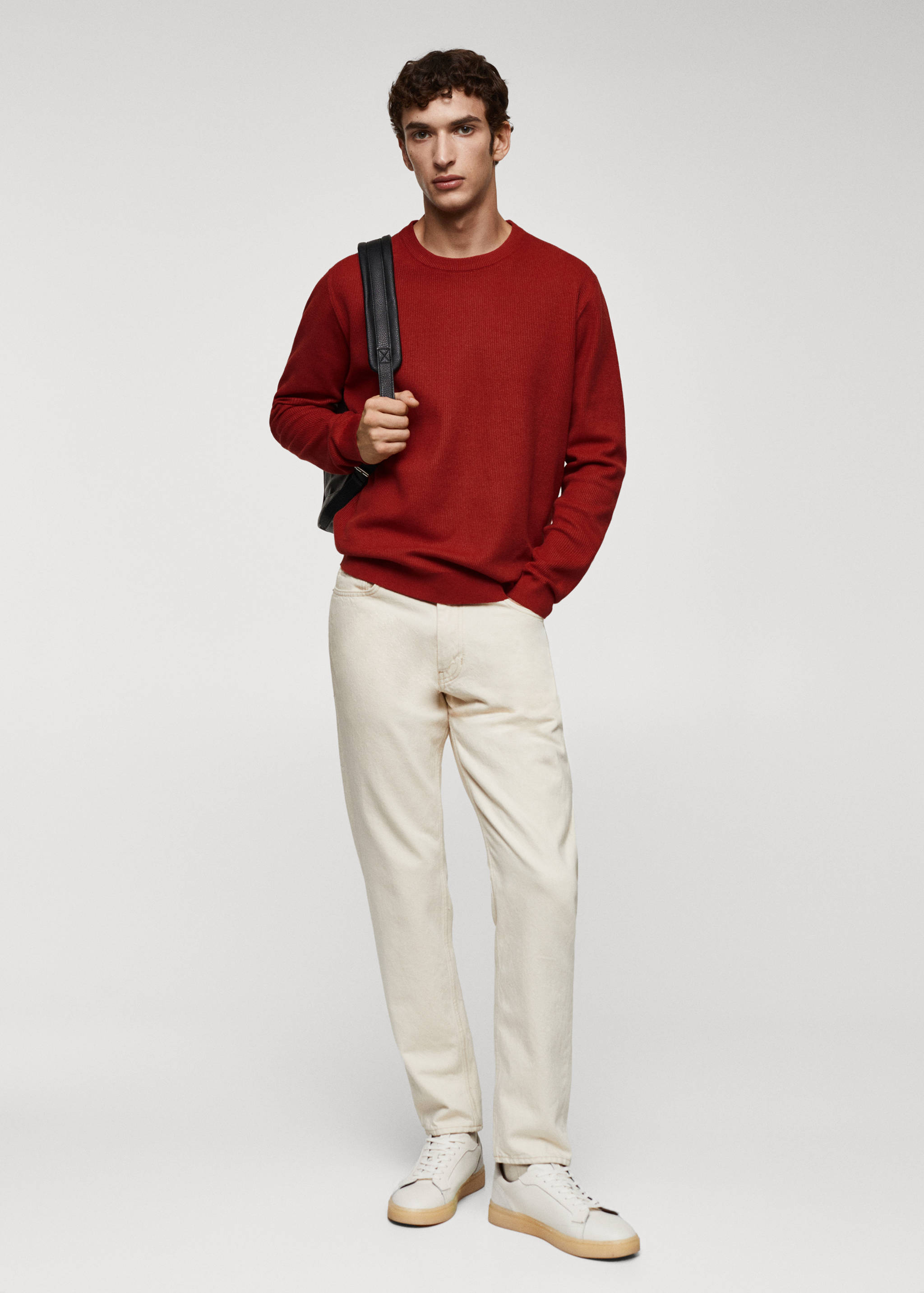 Structured cotton sweater - General plane