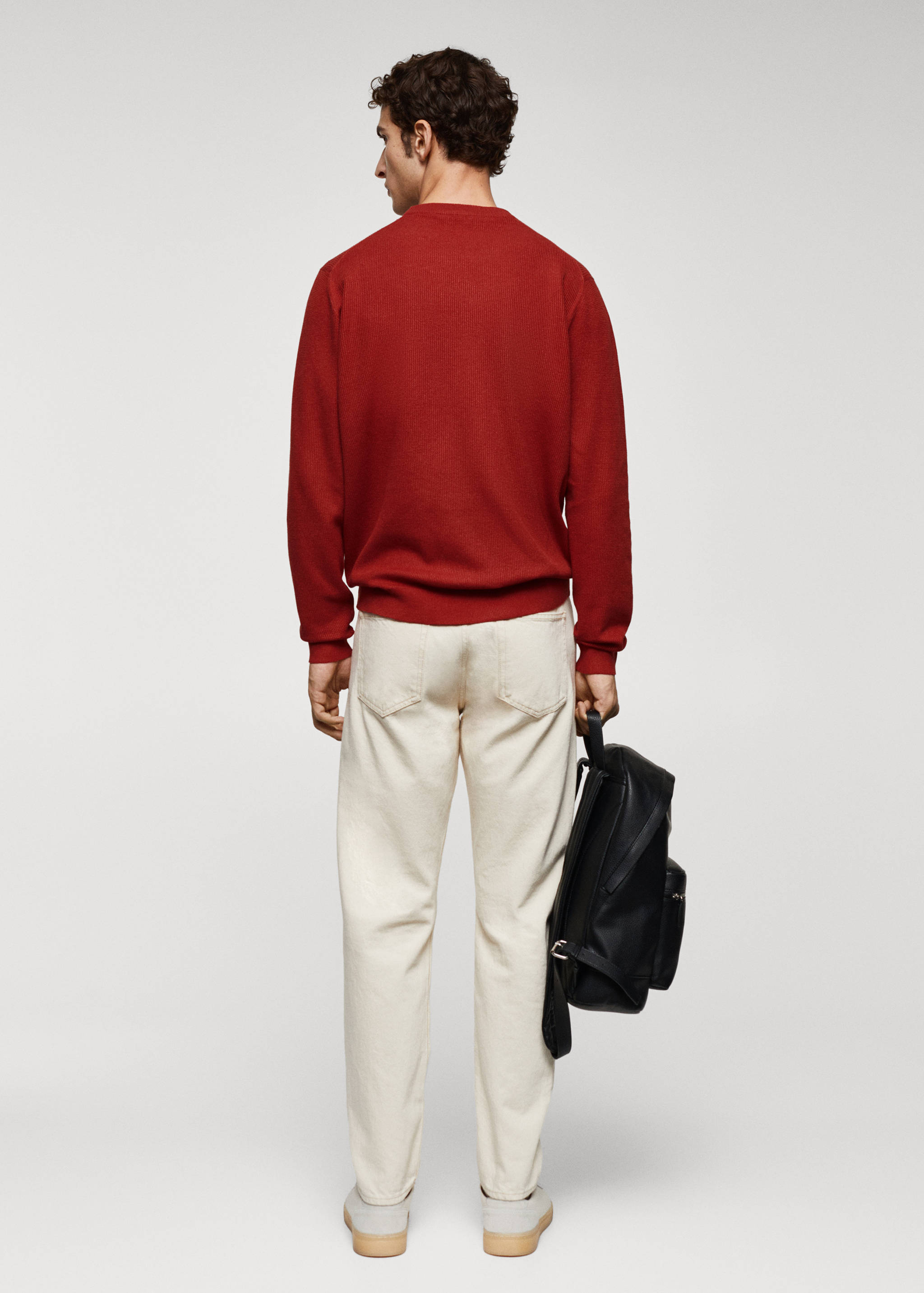 Structured cotton sweater - Reverse of the article