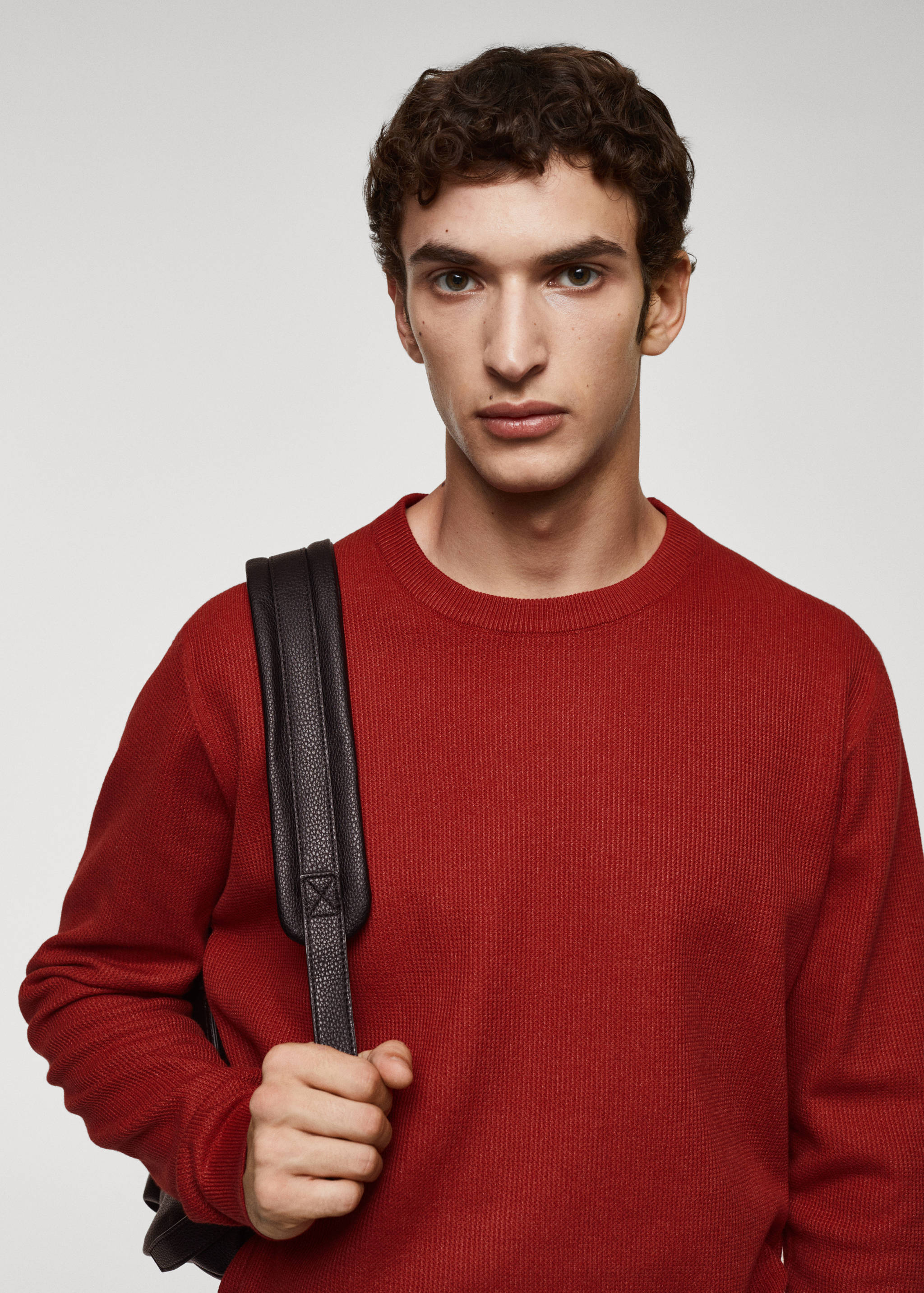 Structured cotton sweater - Details of the article 1