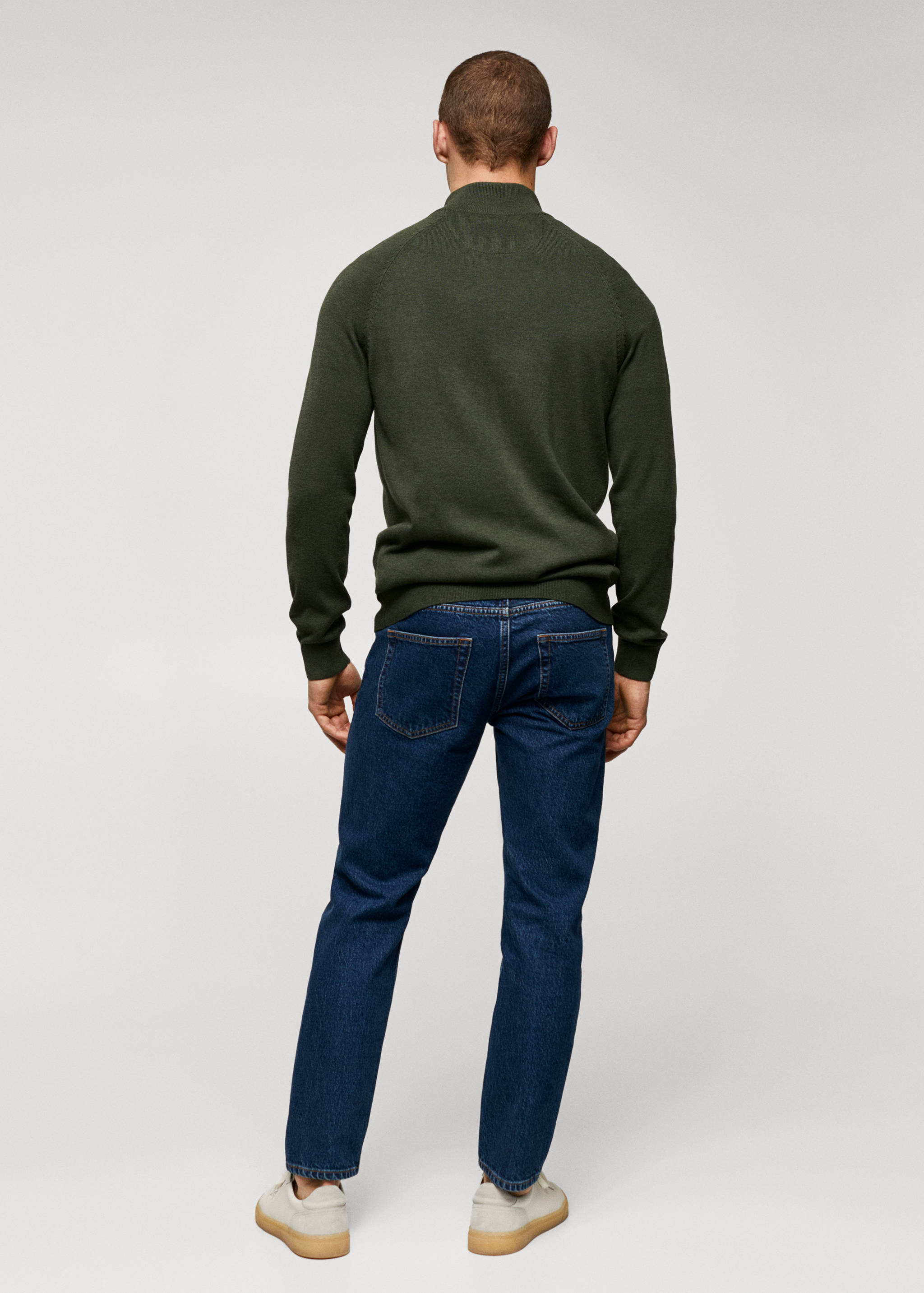 Pull-over coton col zippé - Verso de l’article