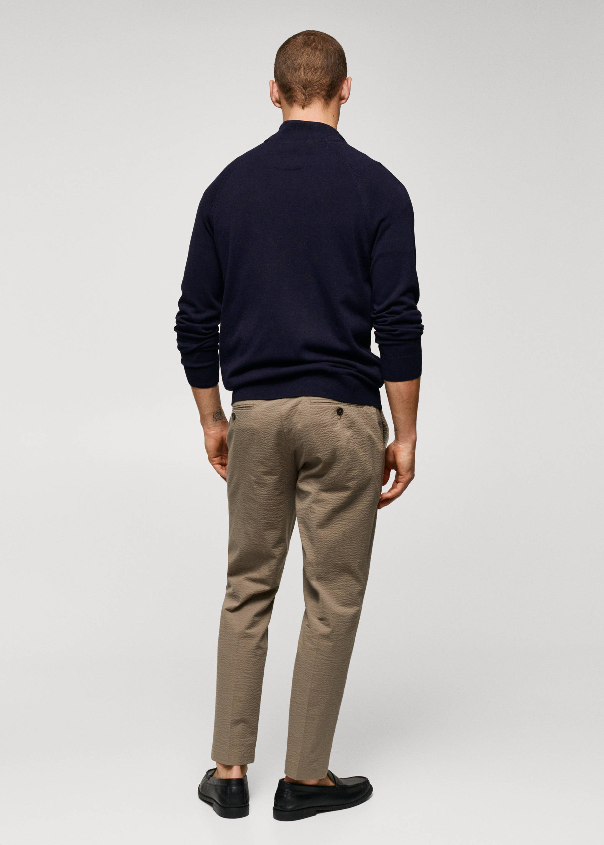 Pull-over coton col zippé - Verso de l’article