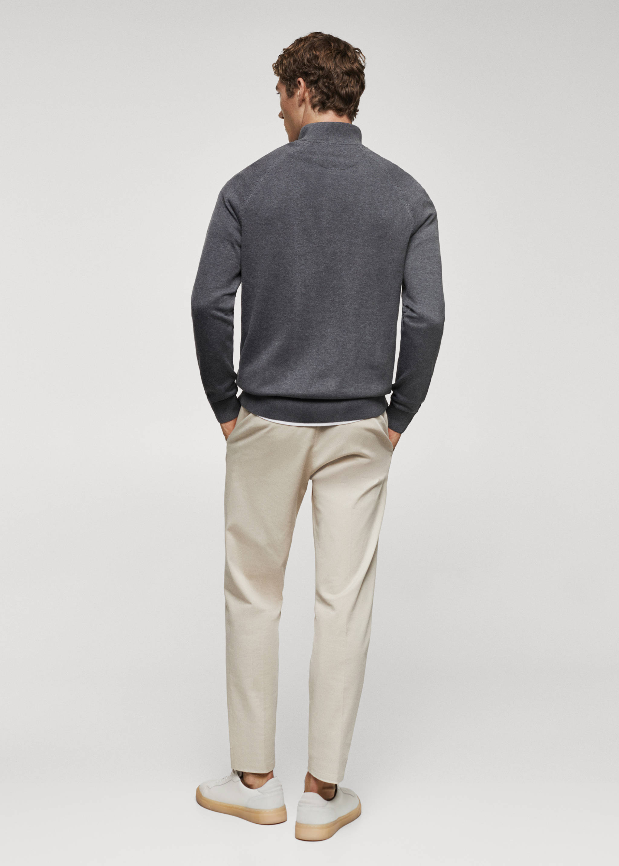 Pull-over coton col zippé - Verso de l’article