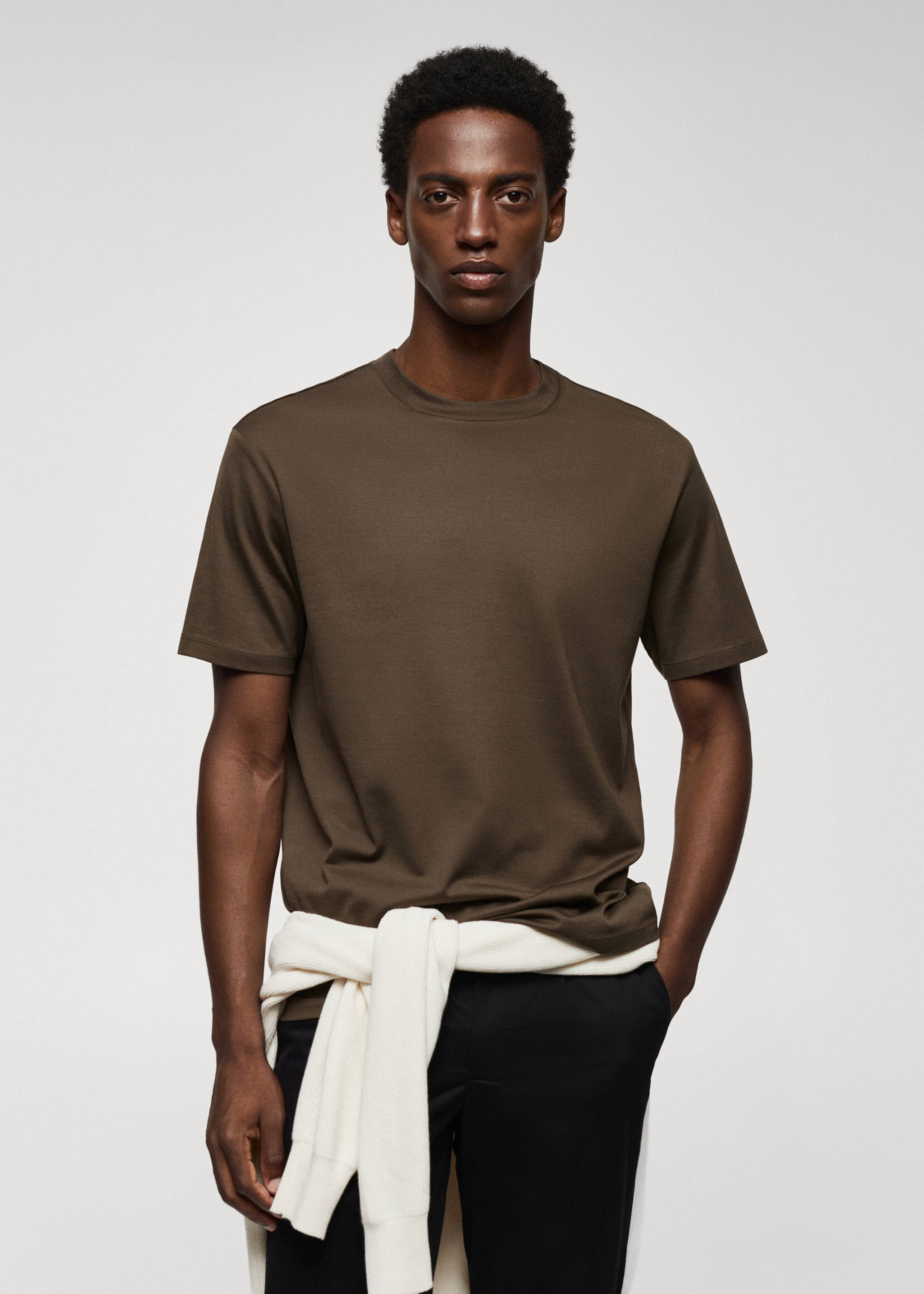 Mercerised regular-fit  t-shirt - Medium plane