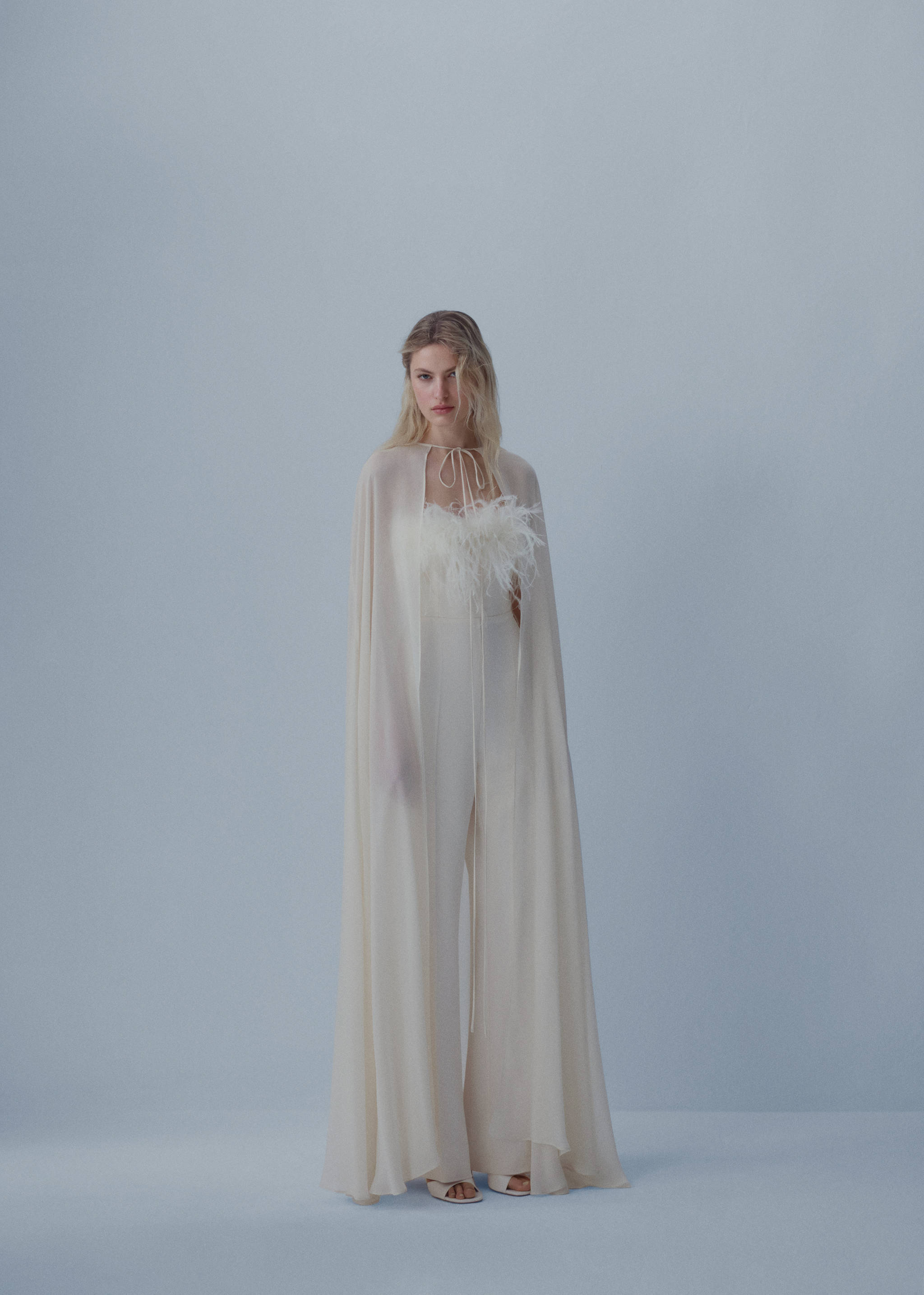 Longue cape ceinture à nouer - Plan général