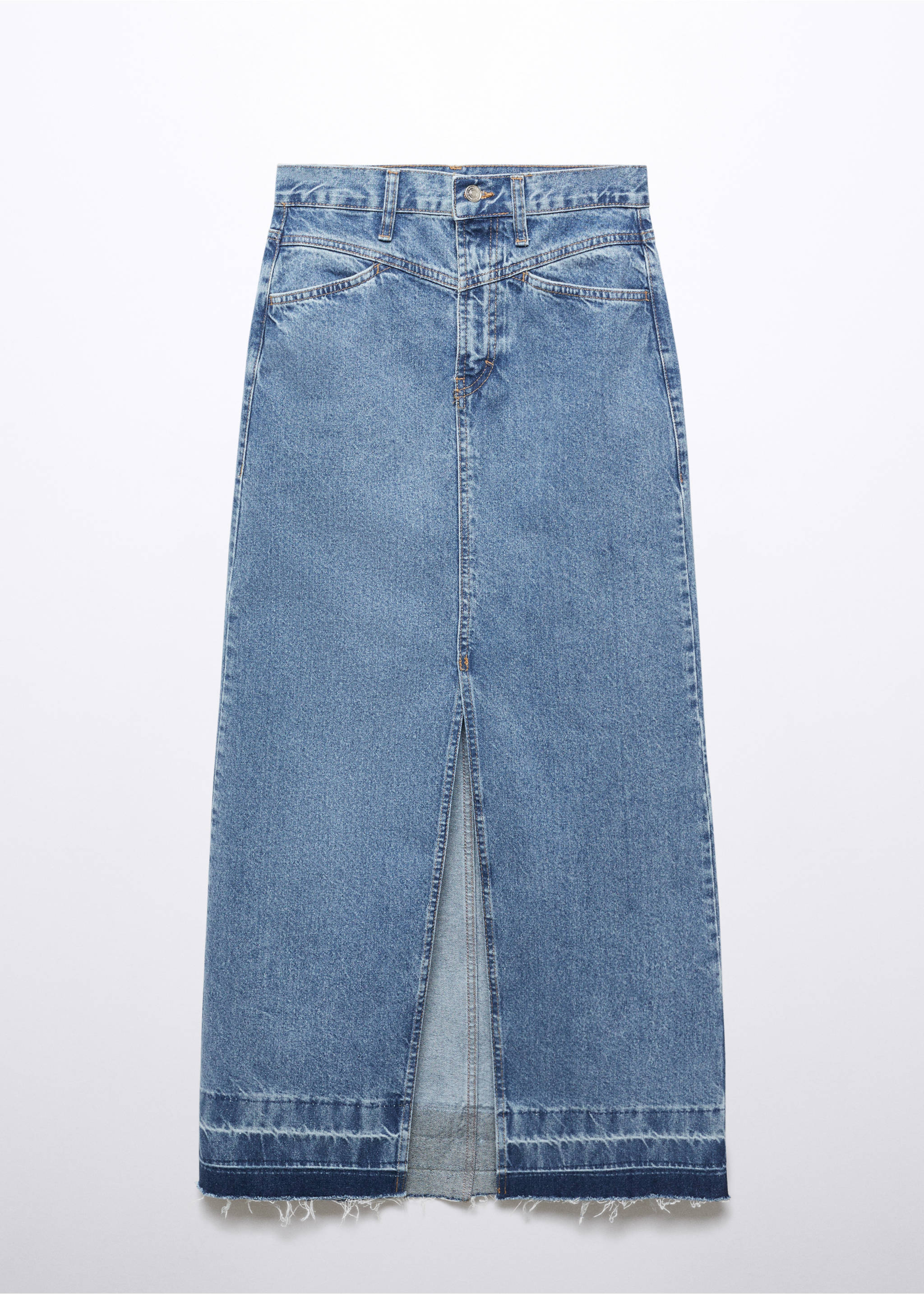 Long denim skirt - Article without model, Medium Blue. Ref: 57041177-00.