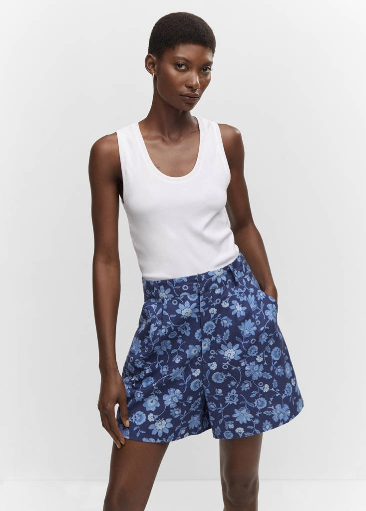Floral-print shorts - Women | MANGO Syria