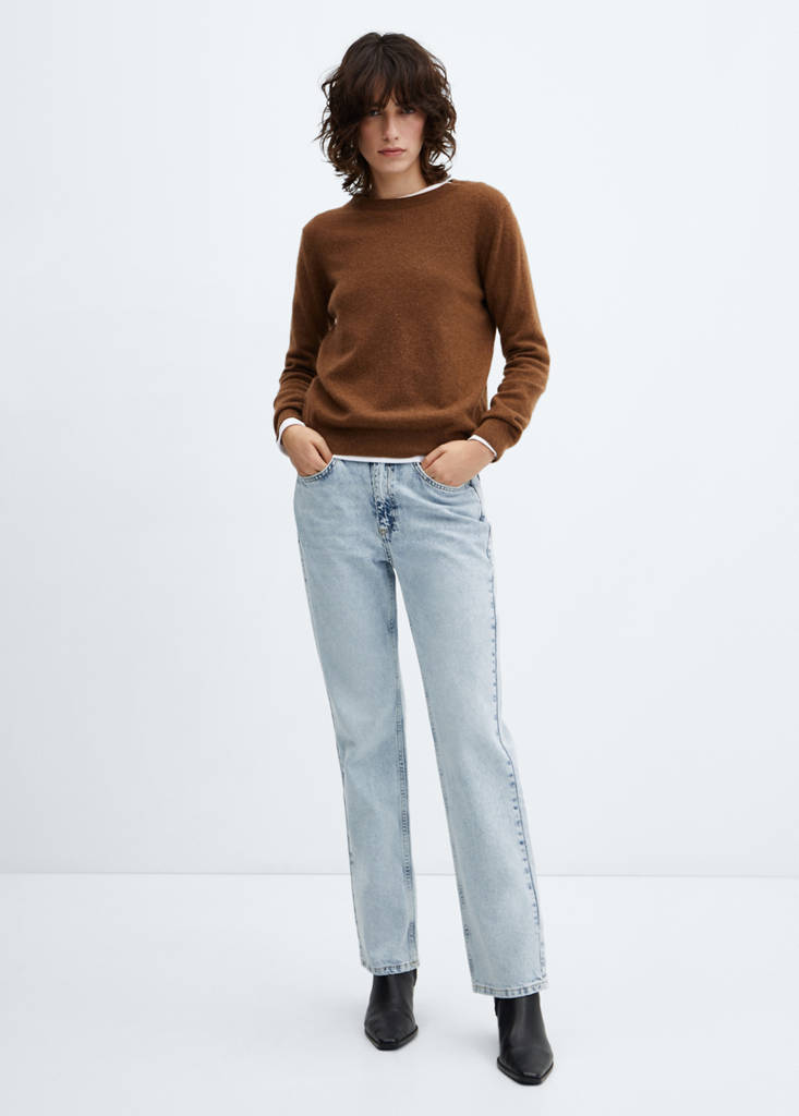 Mid-rise straight jeans — Light Blue