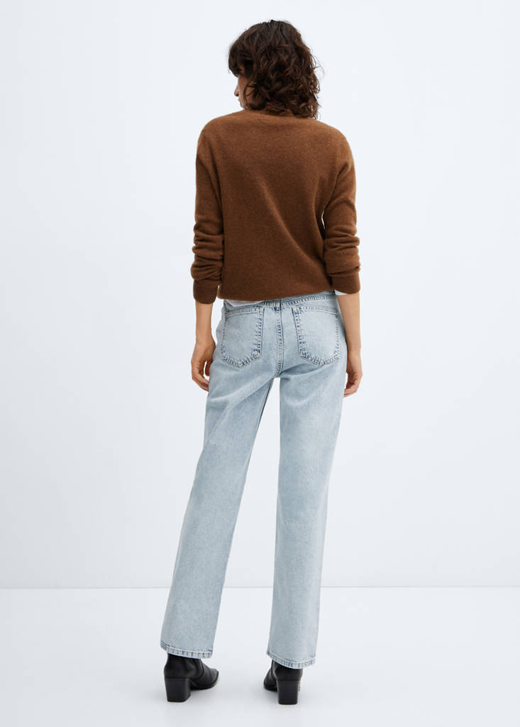 Mid-rise straight jeans — Light Blue