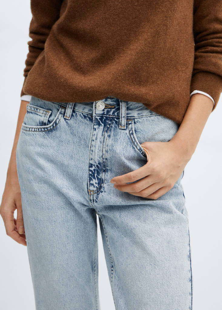 Mid-rise straight jeans — Light Blue