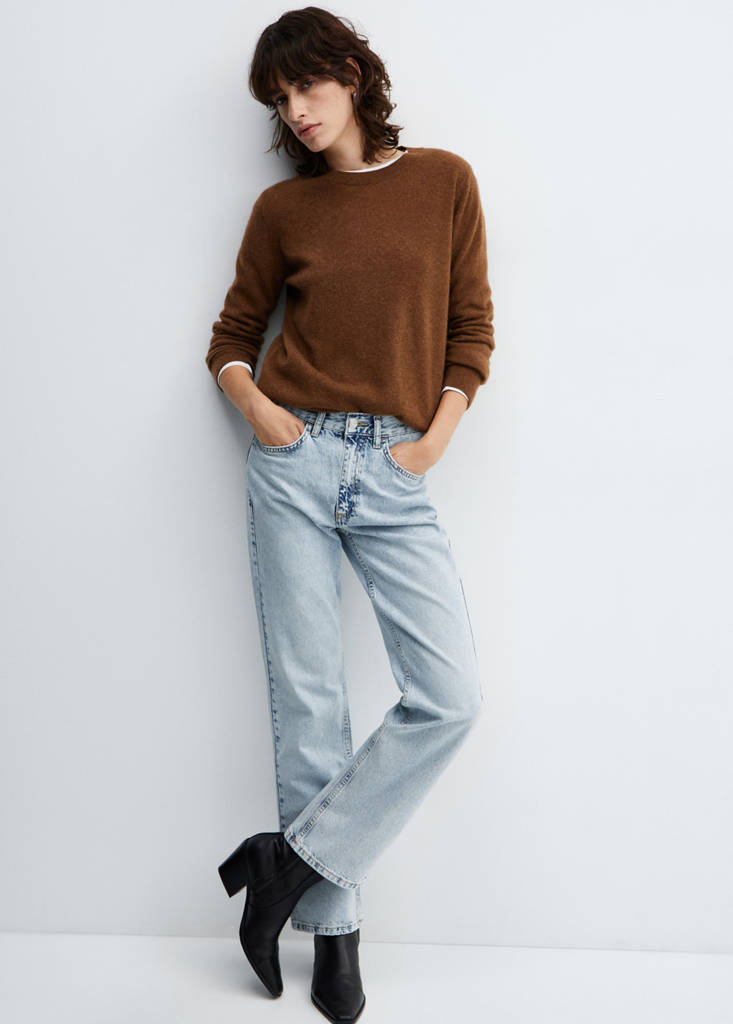 Mid-rise straight jeans — Light Blue