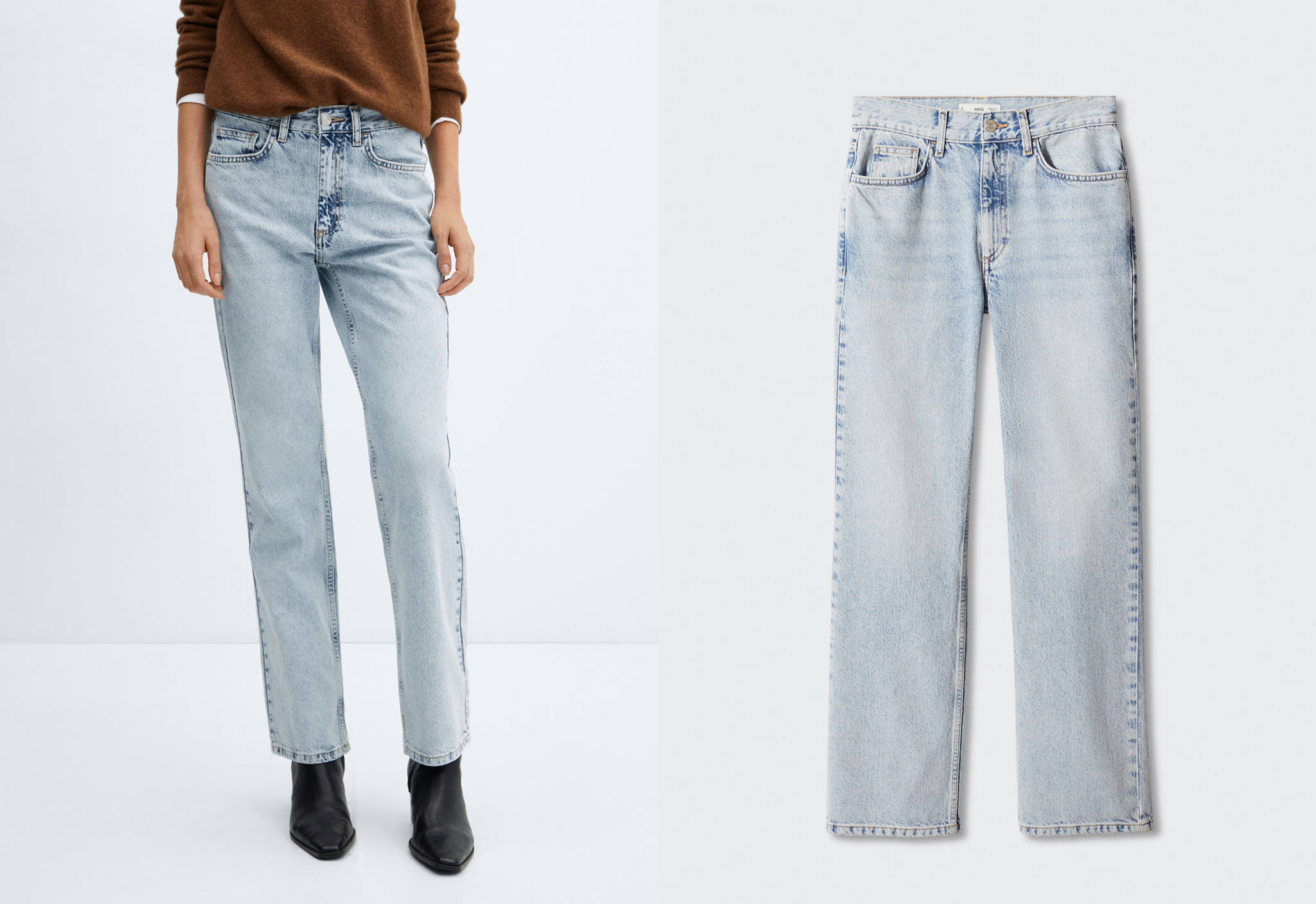 Mid-rise straight jeans - Panoramic plane
