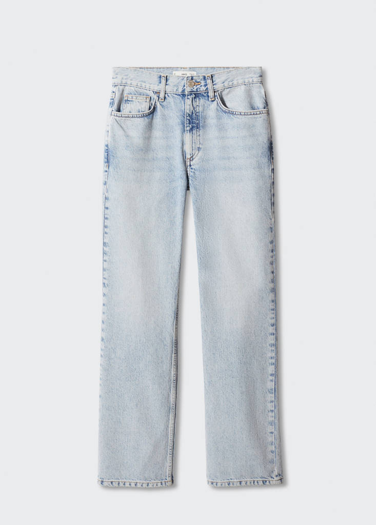 Mid-rise straight jeans — Light Blue
