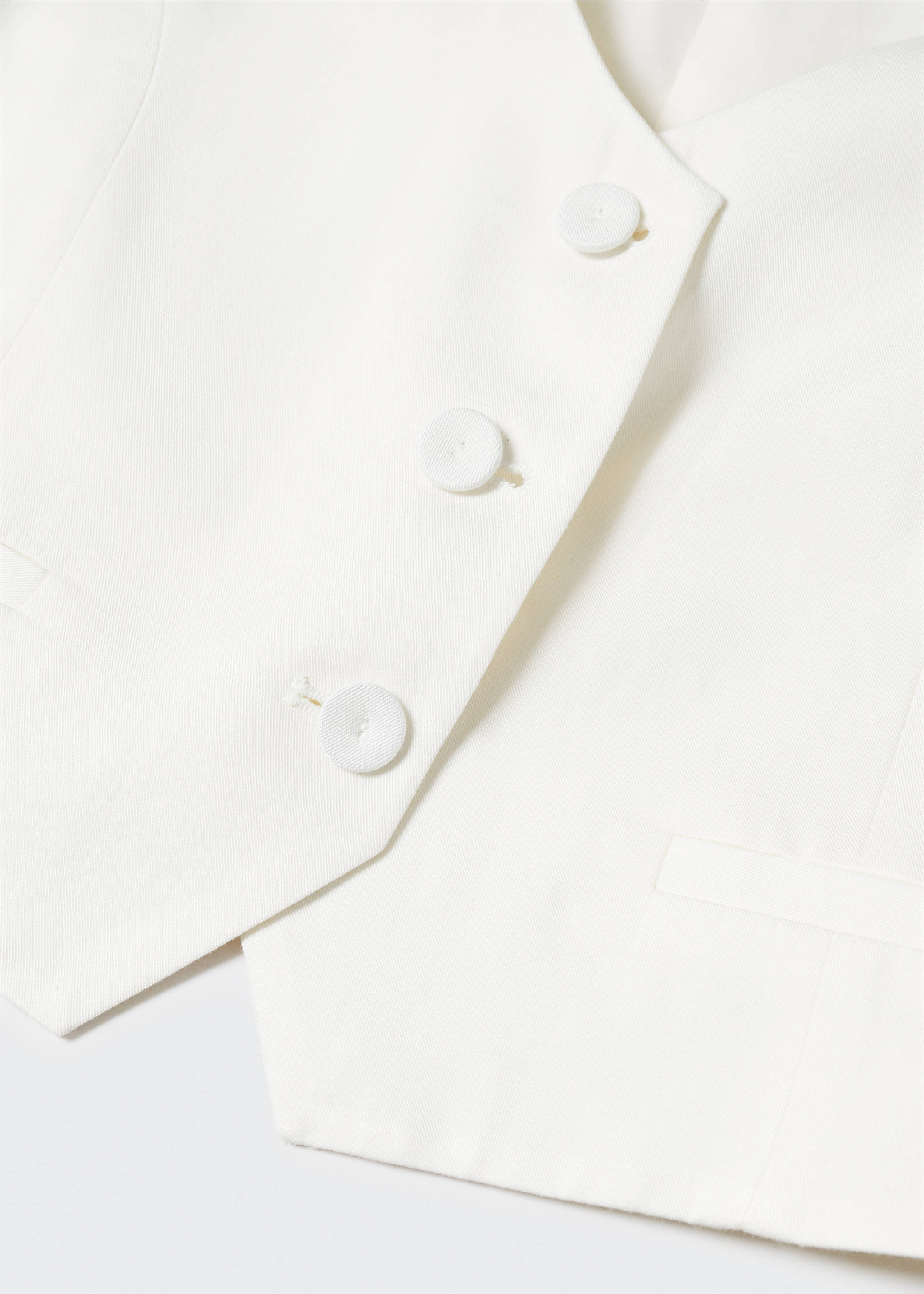 Fitted gilet with buttons - Details of the article 8, White. Ref: 57042882-00.