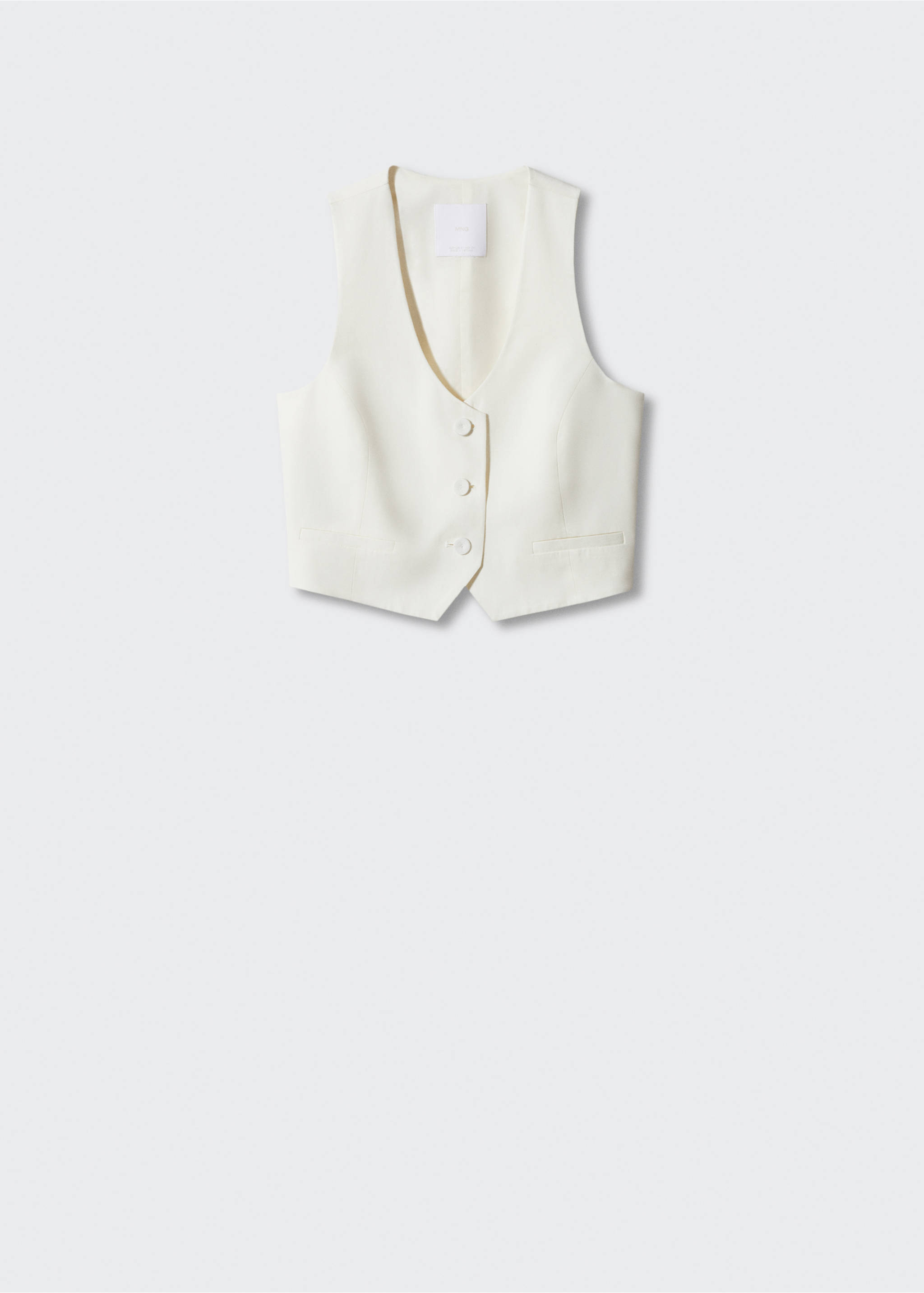 Fitted gilet with buttons - Article without model, White. Ref: 57042882-00.