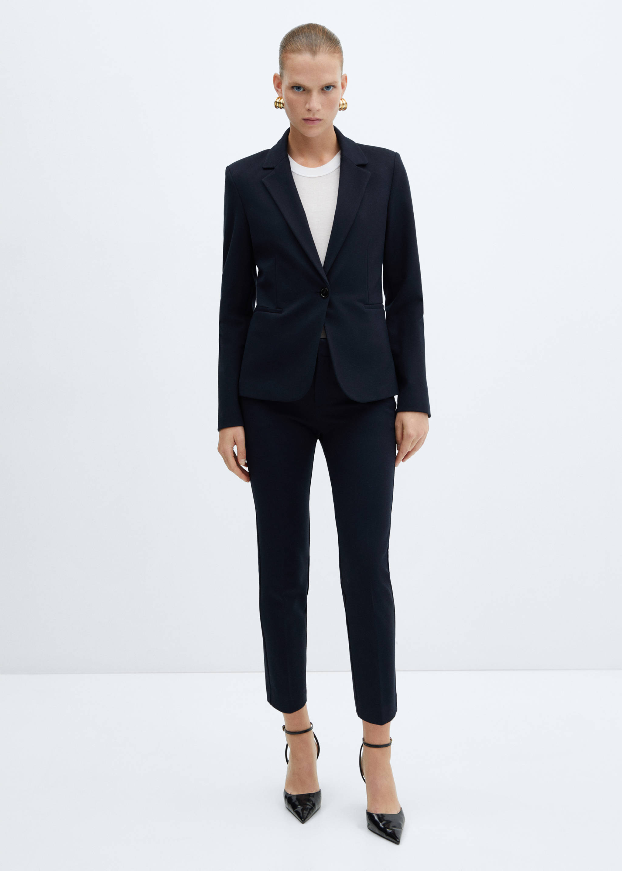 Fitted jacket with blunt stitching - General plane