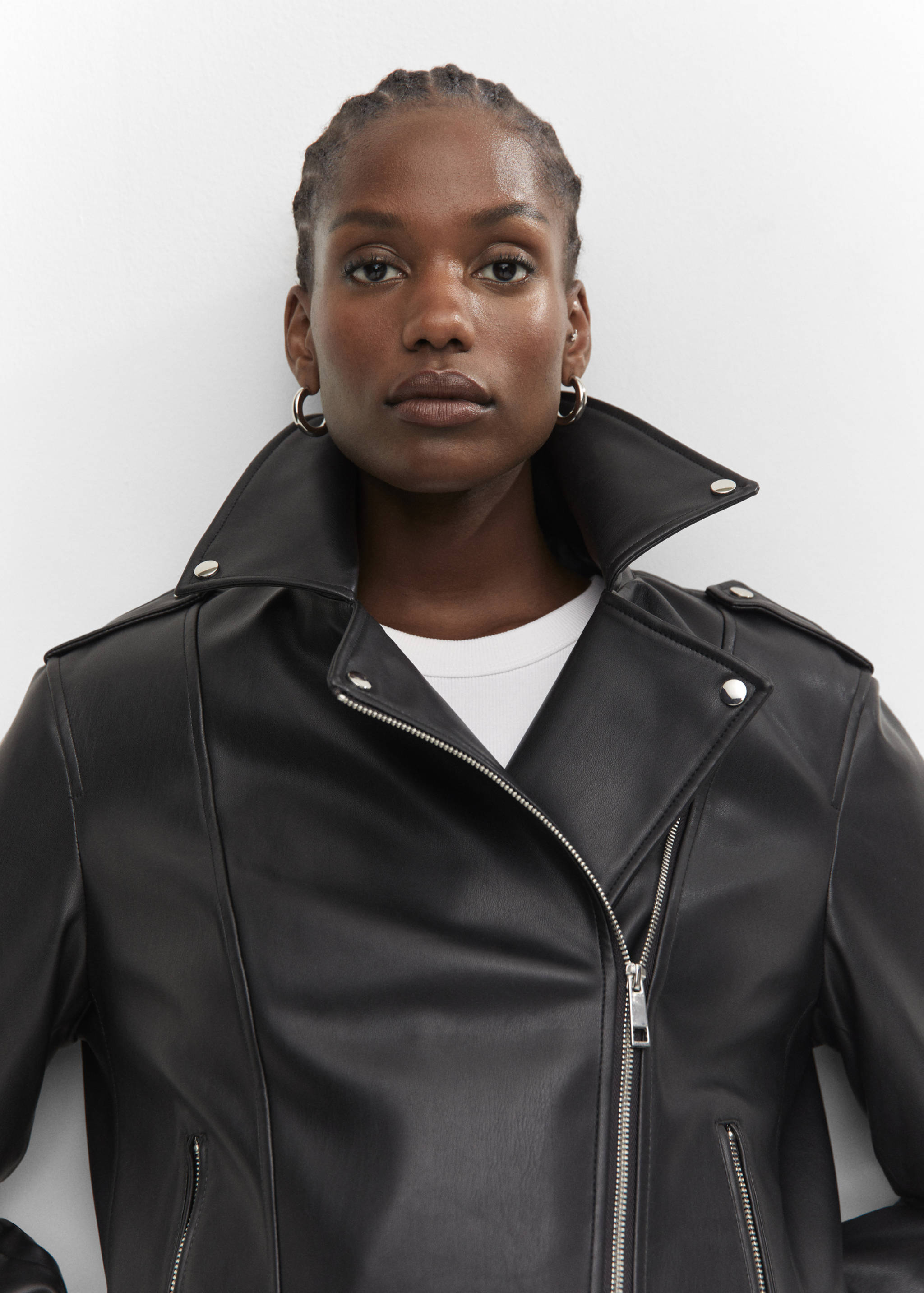 Faux-leather biker jacket - Details of the article 4