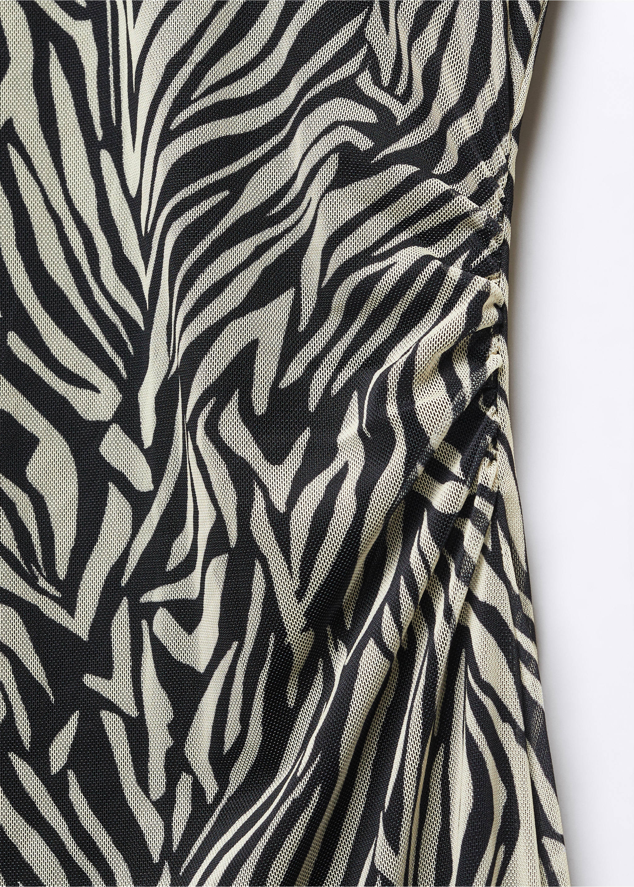 Animal-print midi-dress - Details of the article 8, Black. Ref: 57043804-00.