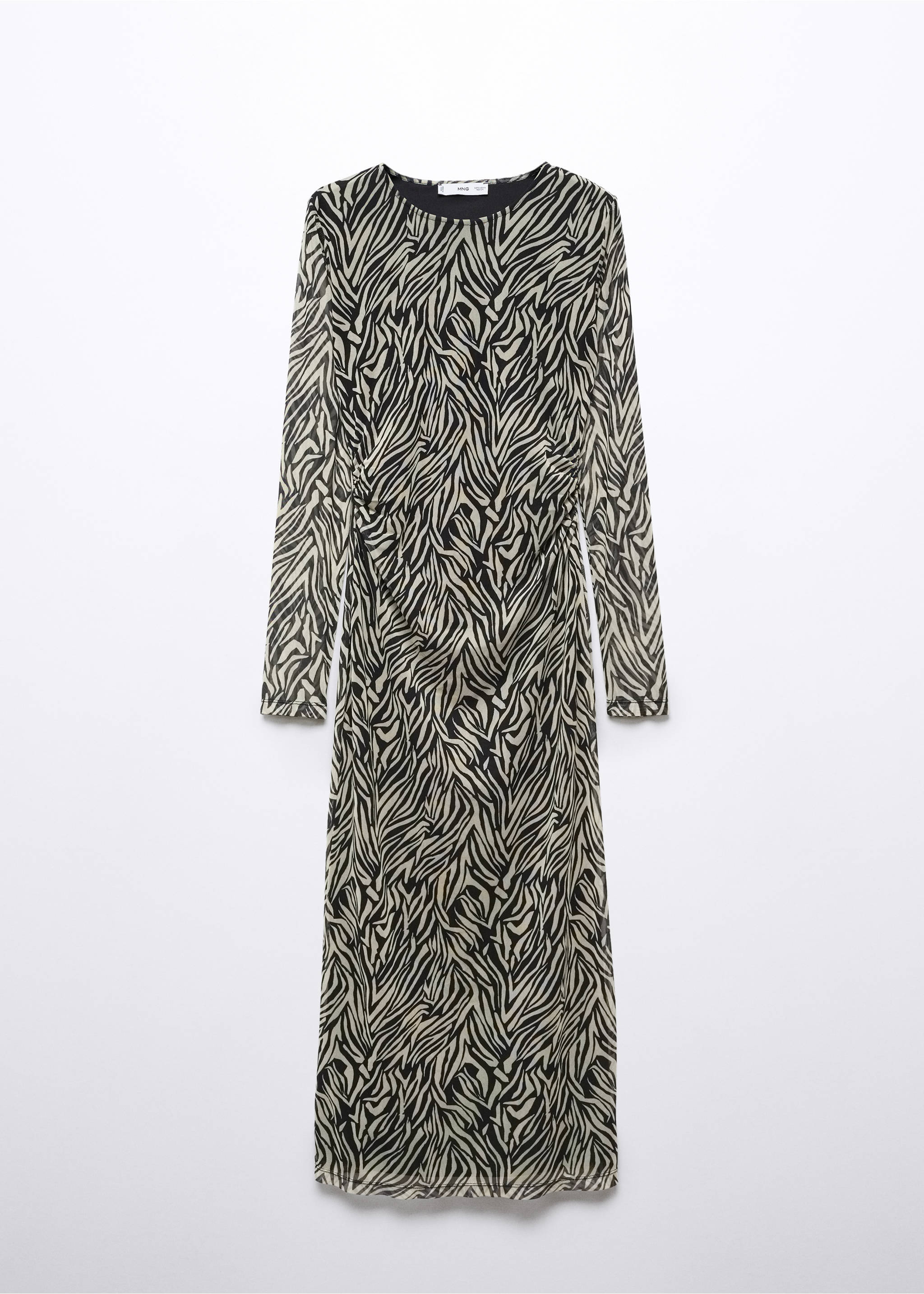 Animal-print midi-dress - Article without model, Black. Ref: 57043804-00.