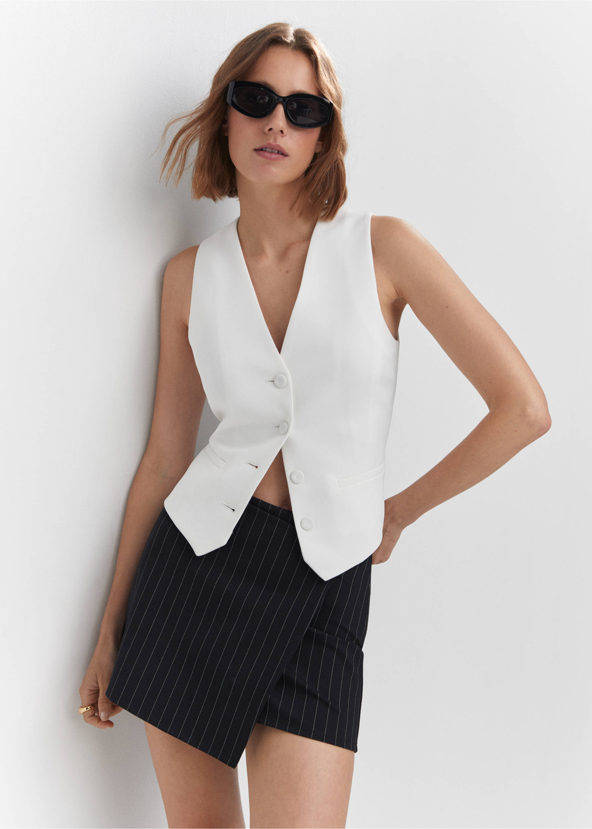 Minijupe portefeuille maille - Détail de l'article 2, Bleu marine foncé. Ref: 57043806-00.