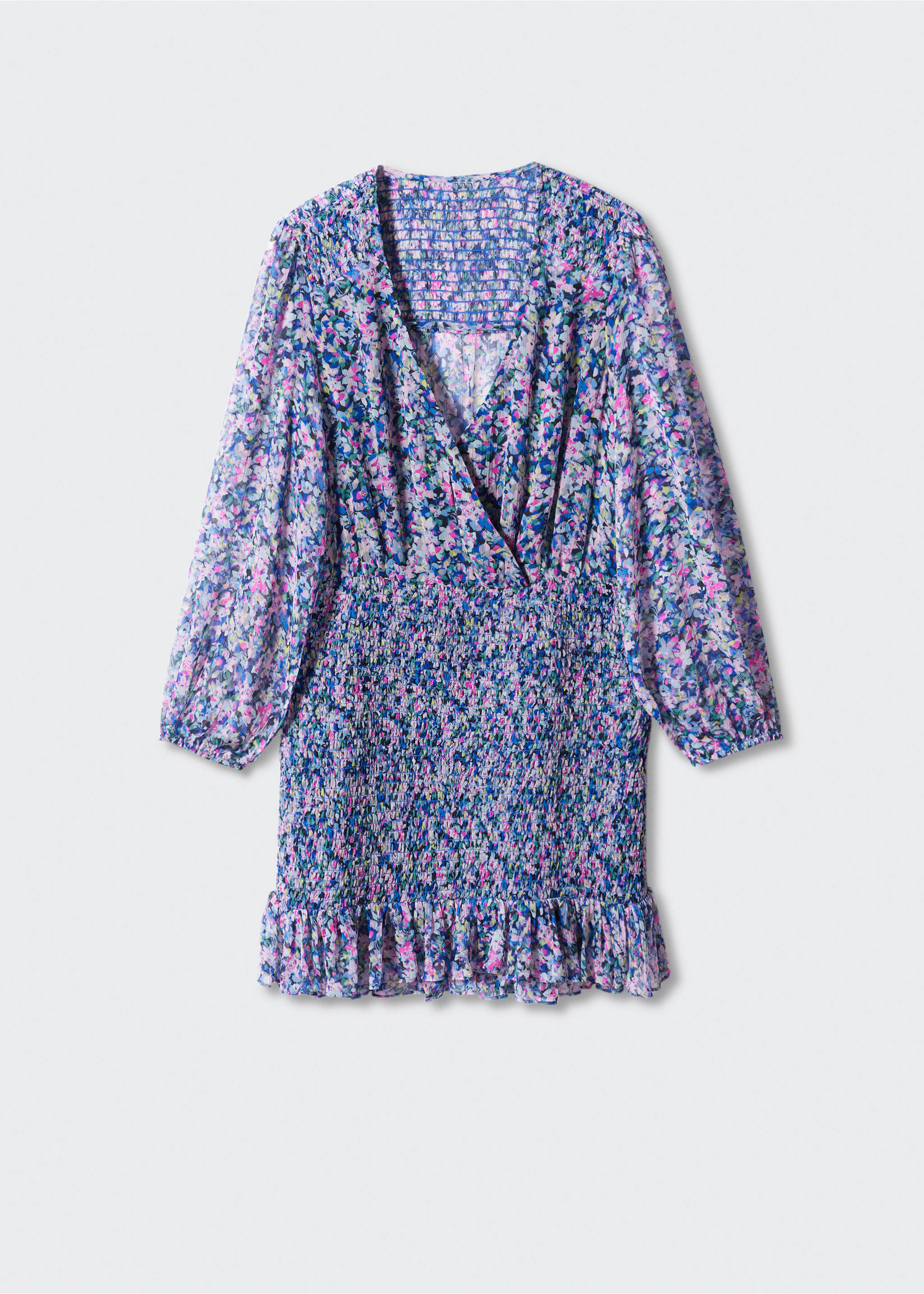 Short dress with ruched hem - Article without model, Blue. Ref: 57043809-00.