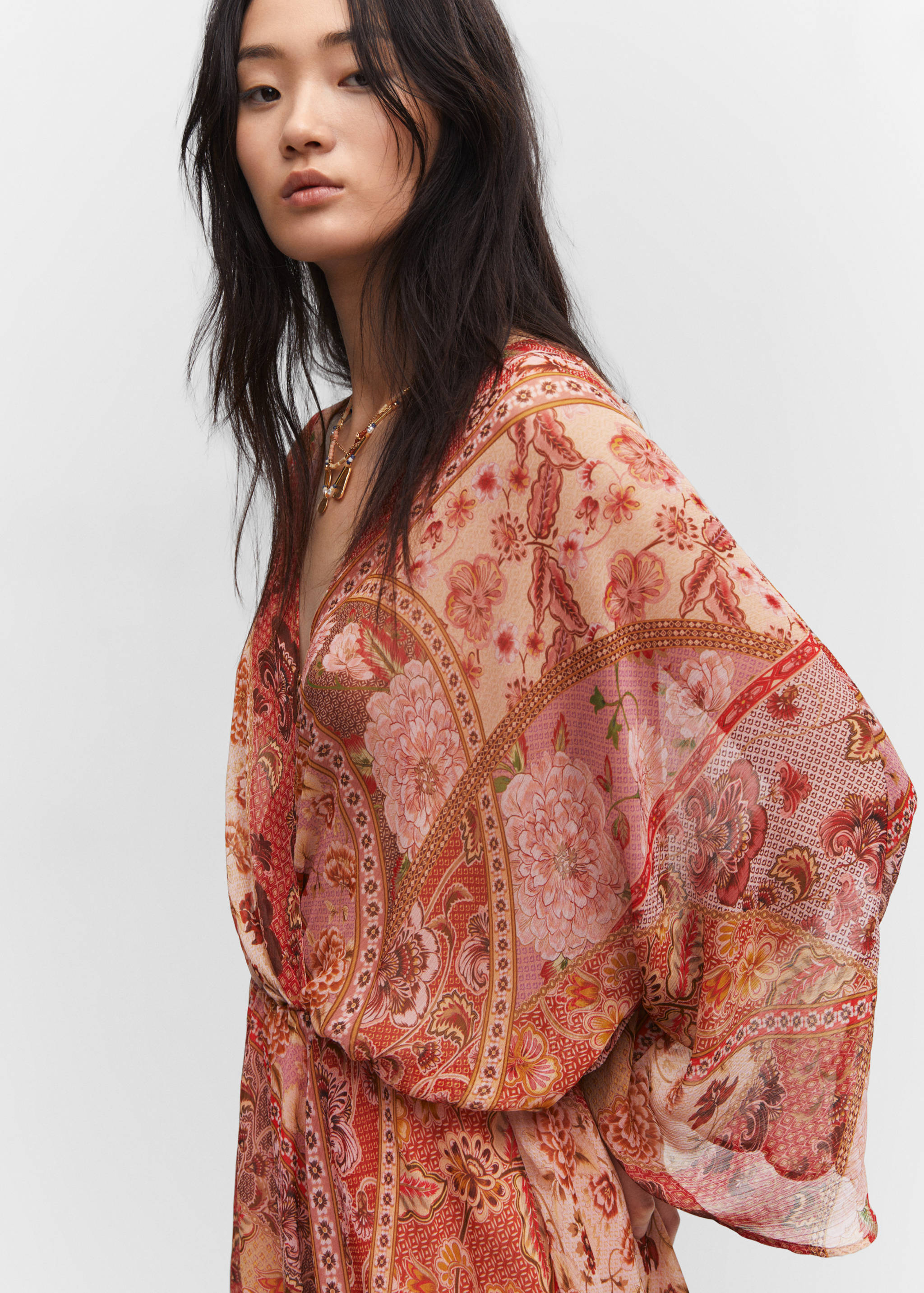 Vestido gasa estampado - Detalle del artículo 1