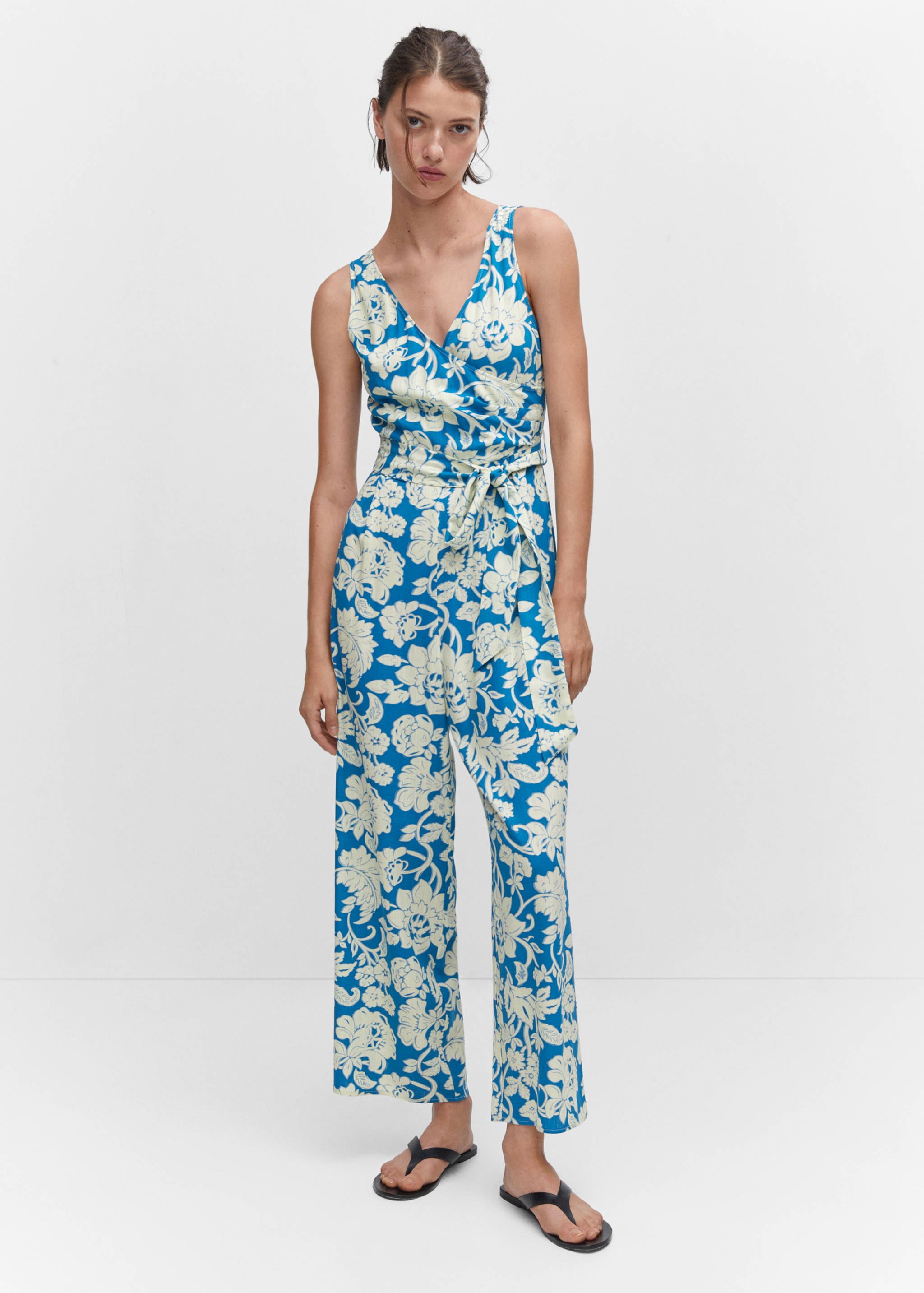 Floral wrap jumpsuit - General plane