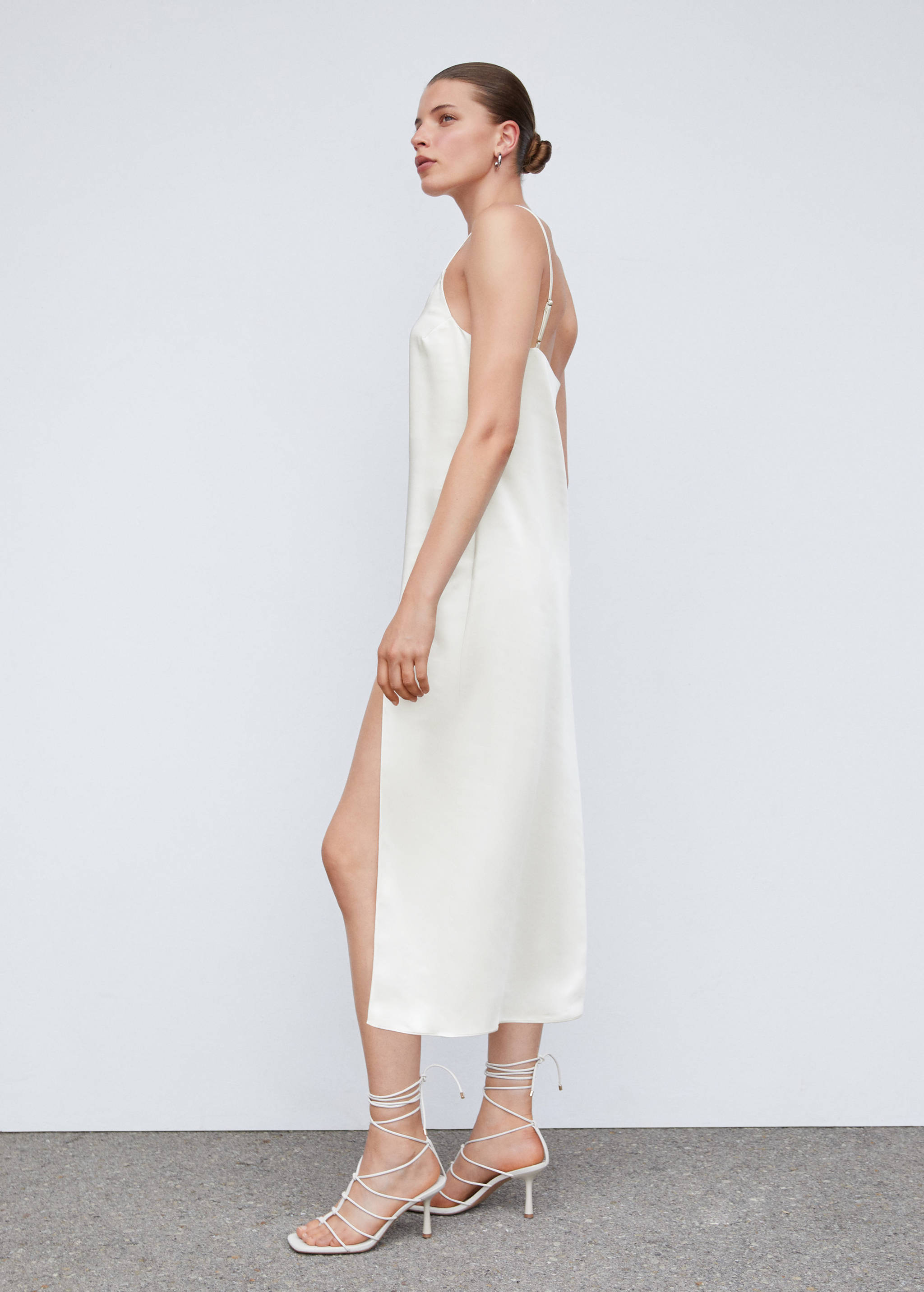 Side-slit satin dress - Medium plane