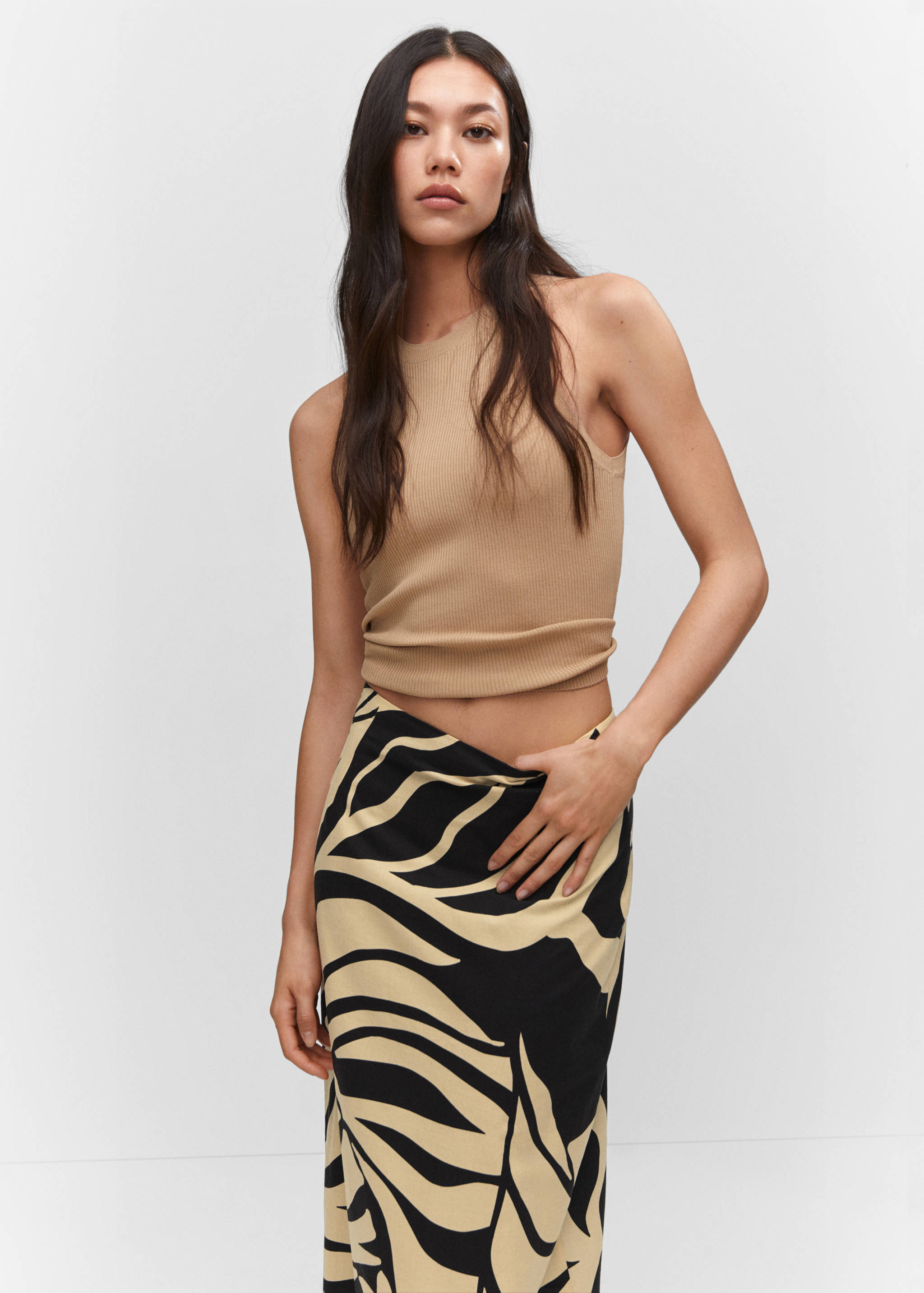 Bedrukte lange rok met split - Detail van het artikel 1