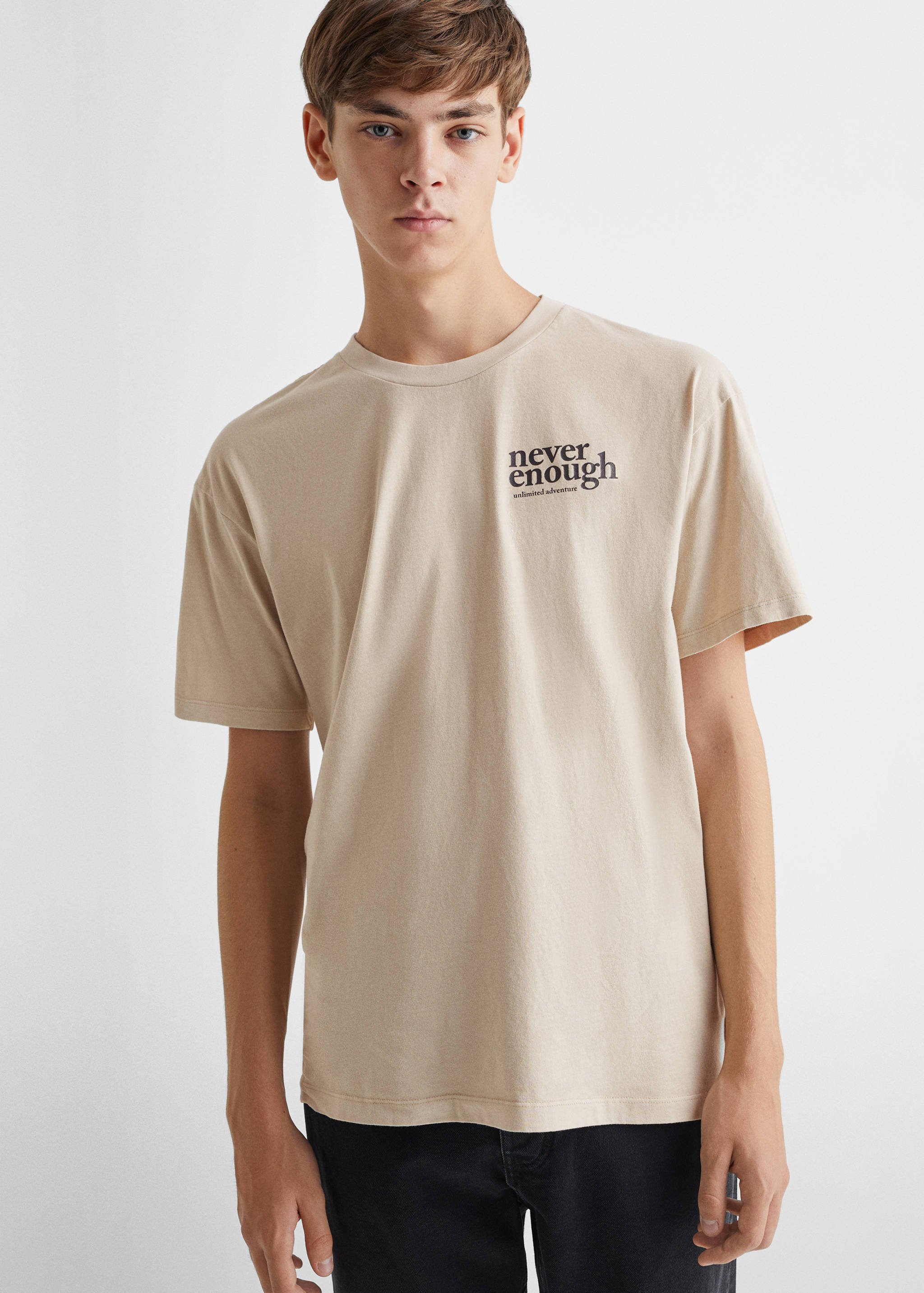 Message cotton T-shirt - Medium plane