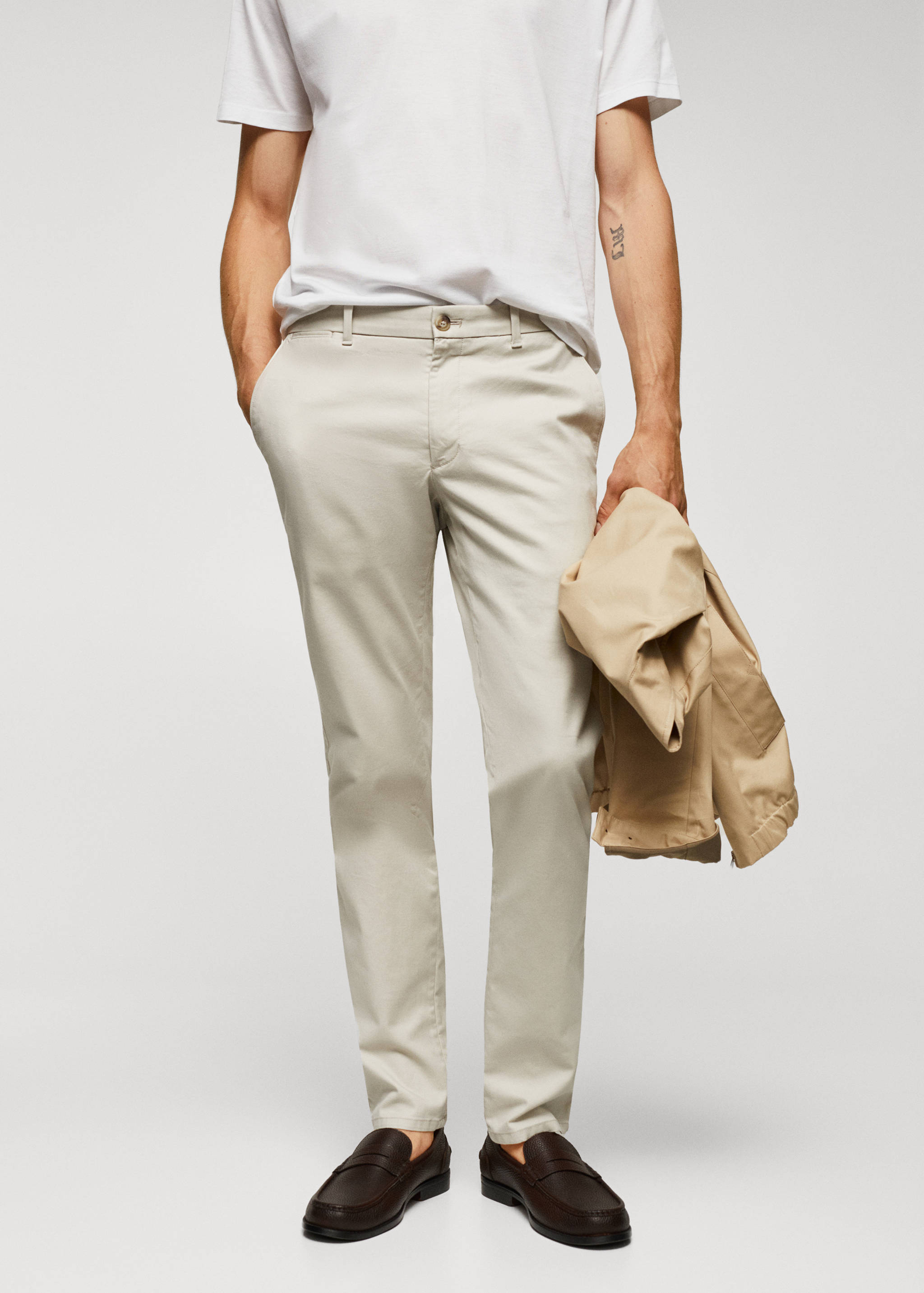 Pantalon chino slim fit serge - Plan moyen