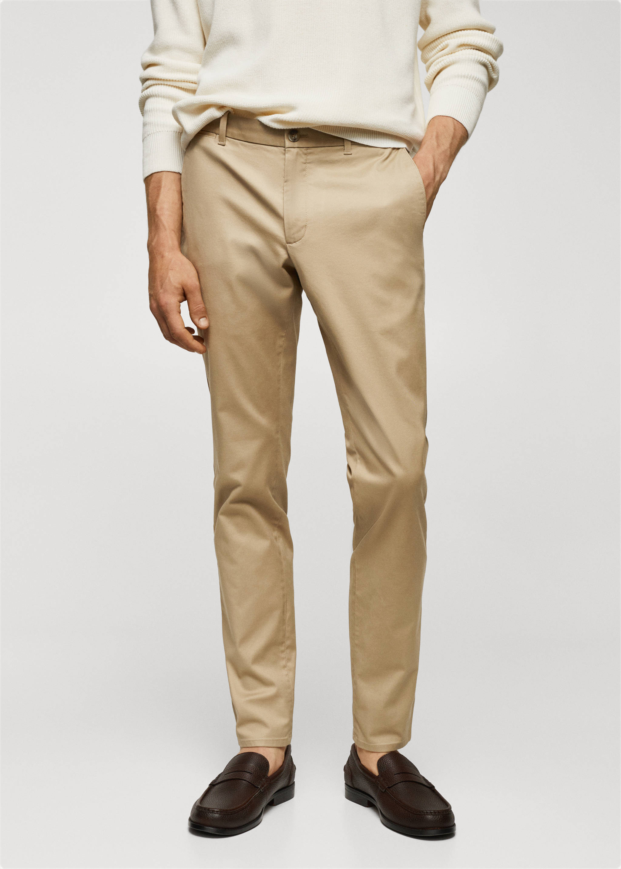 Pantalon chino slim fit serge - Plan moyen