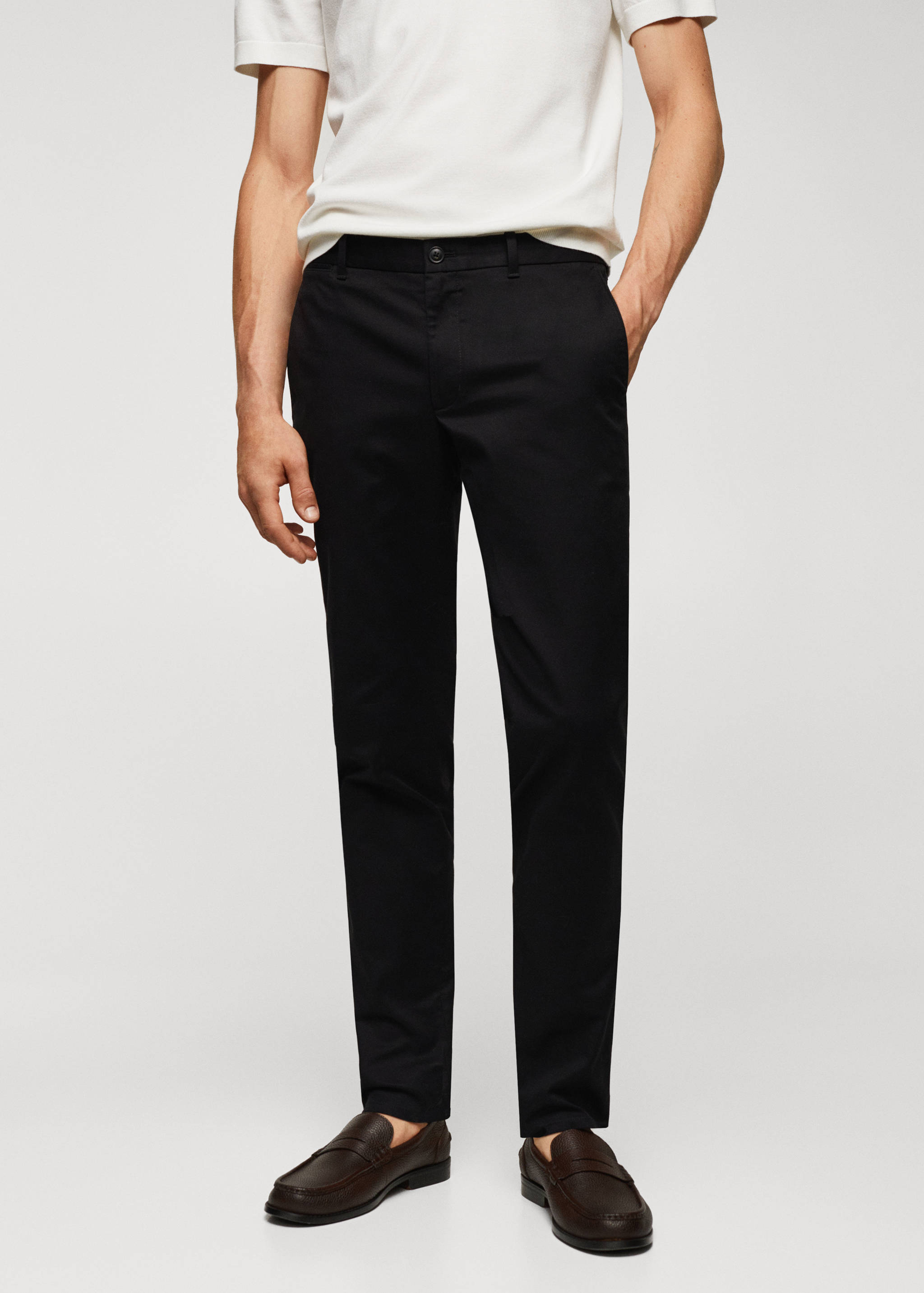 Pantalon chino slim fit serge - Plan moyen