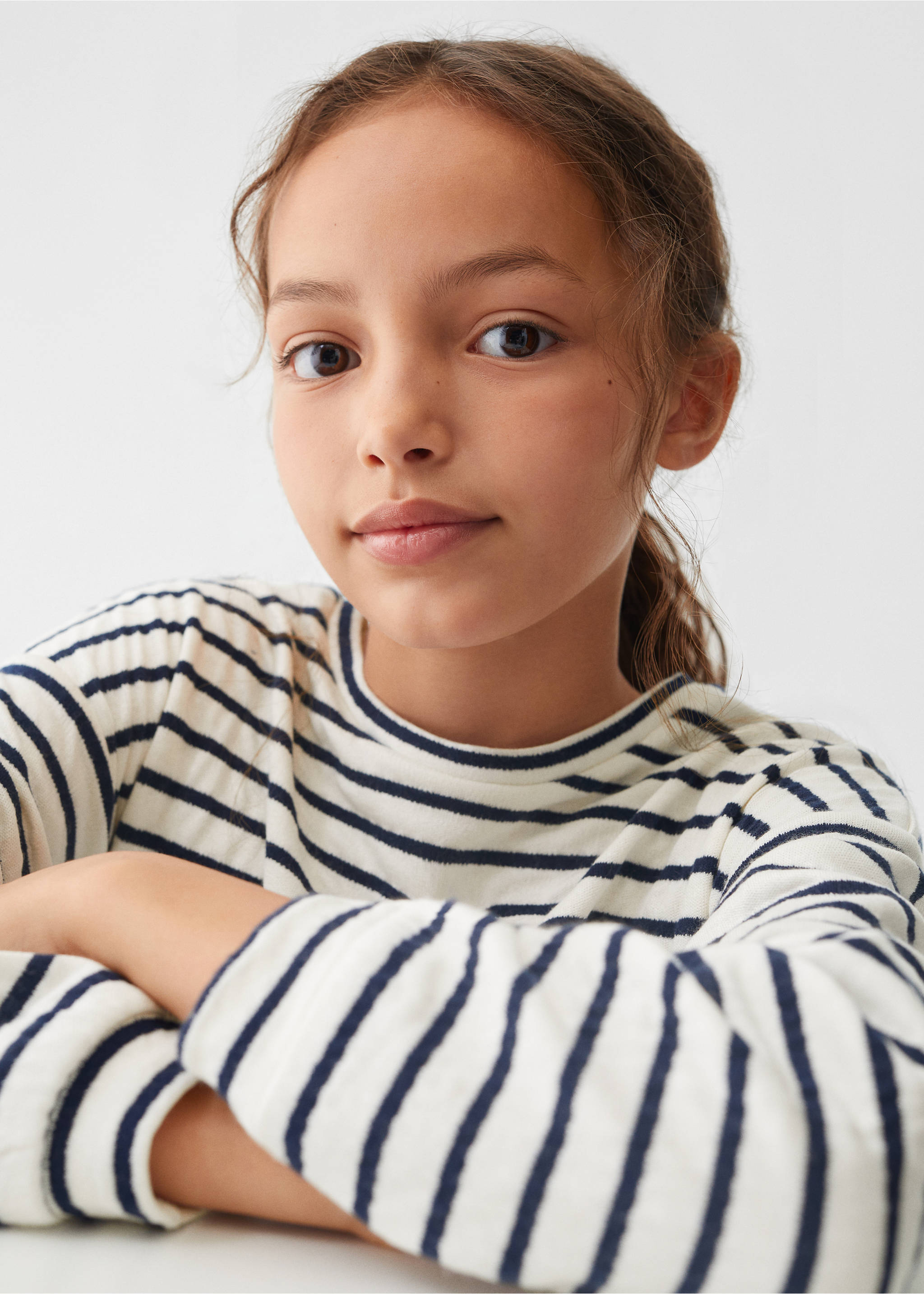 Striped dress - Details of the article 1, Navy. Ref: 57044404-00.