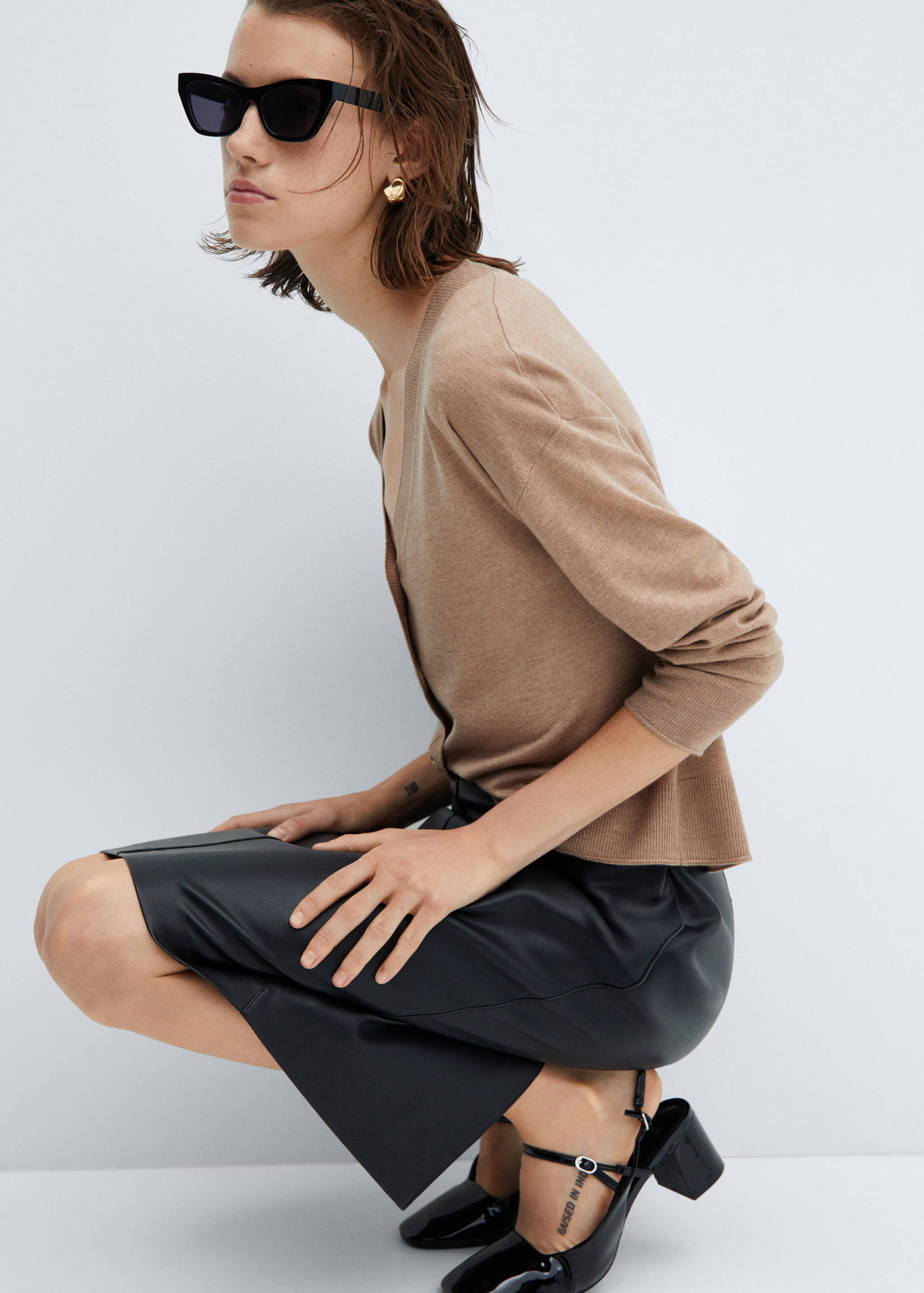 细线针织开衫 - null