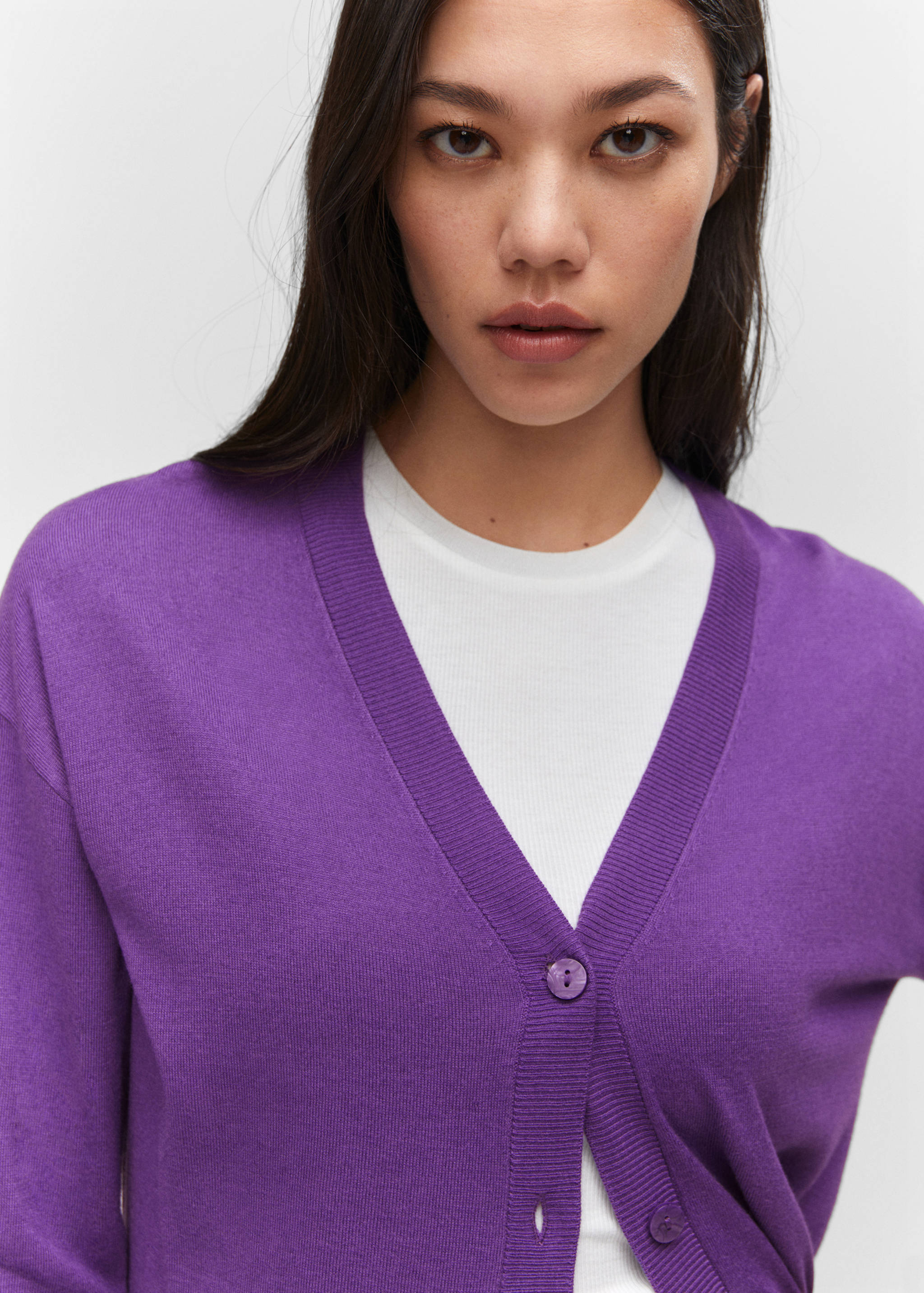 细线针织开衫 - null