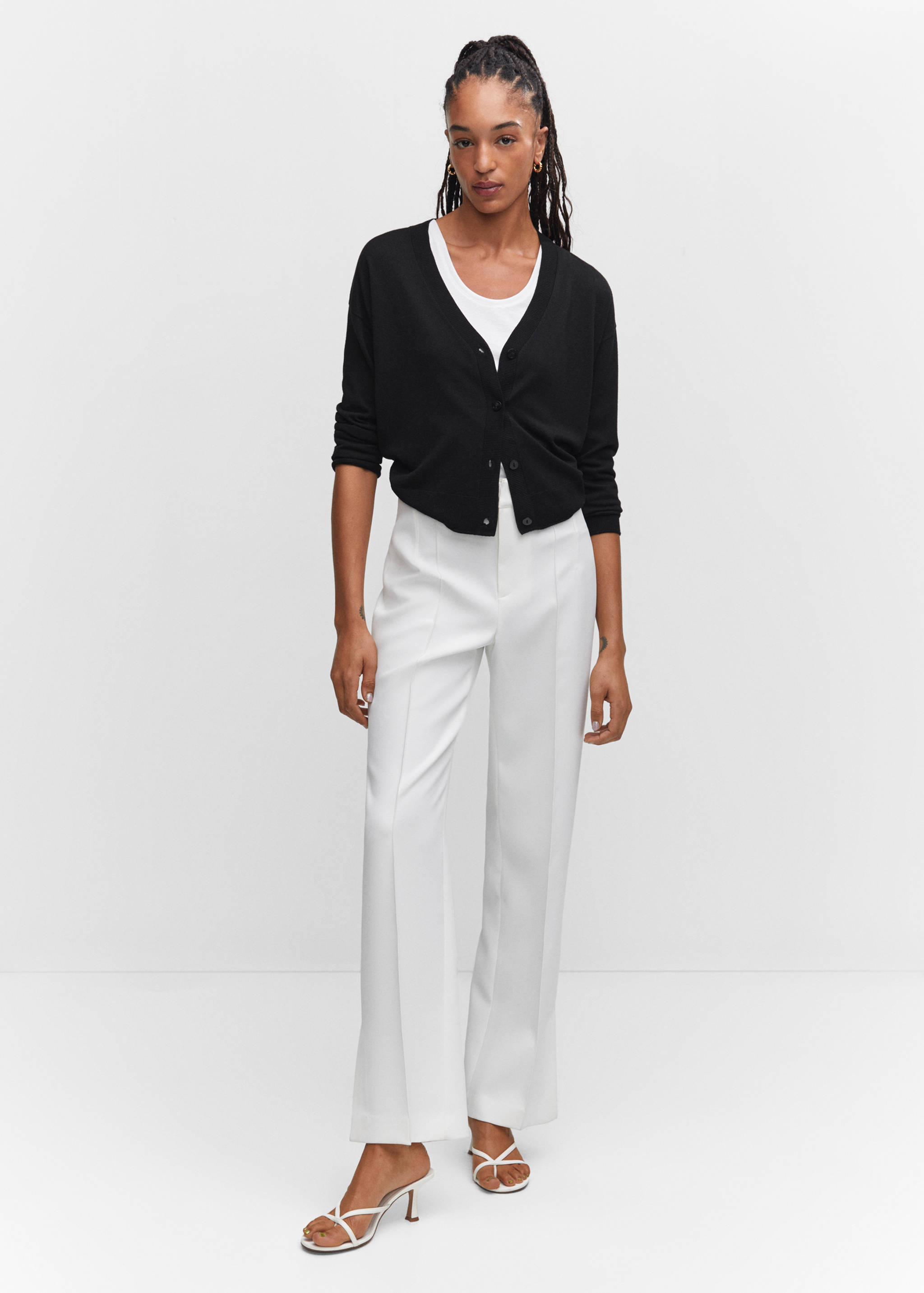 细线针织开衫 - null