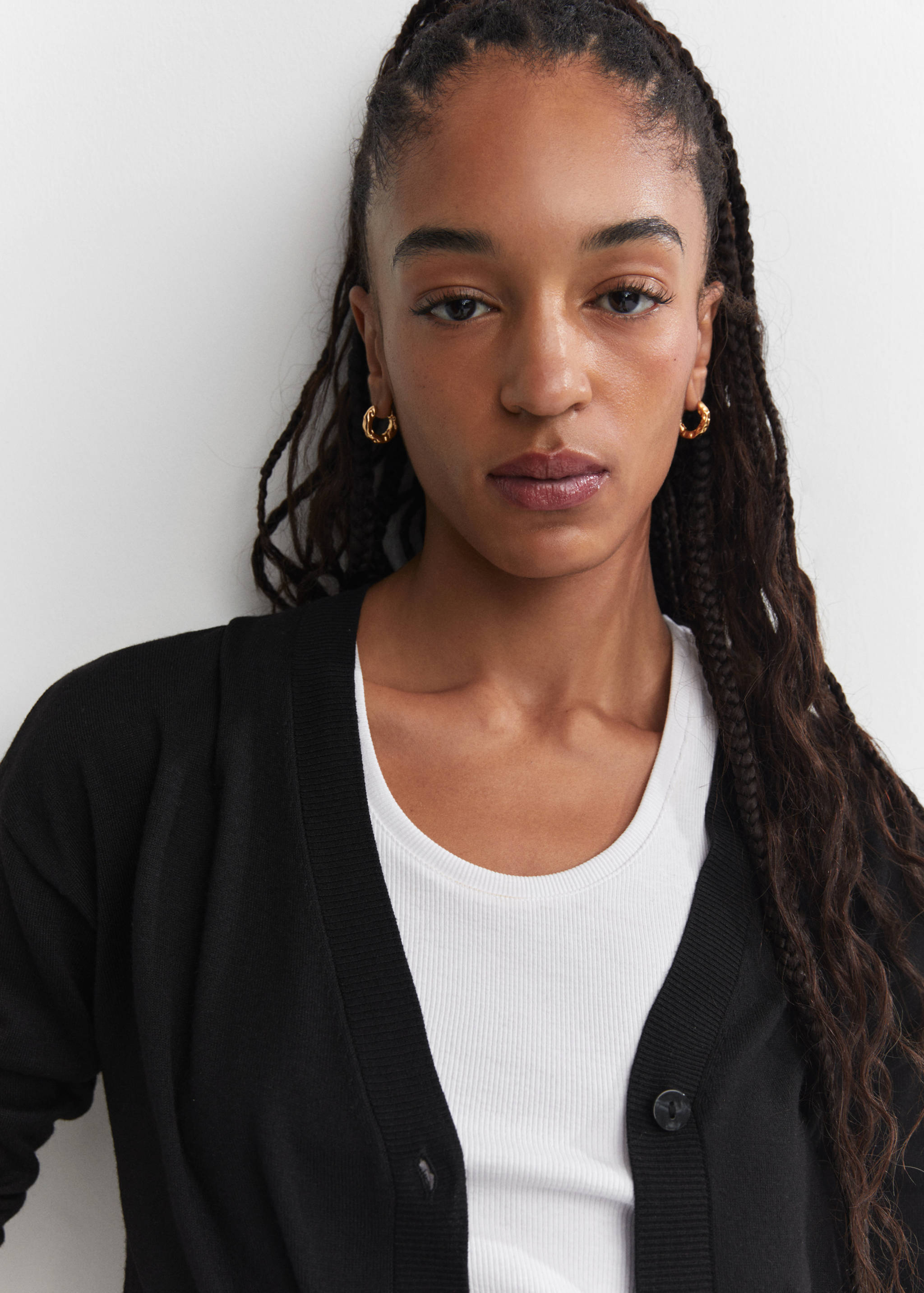 细线针织开衫 - null