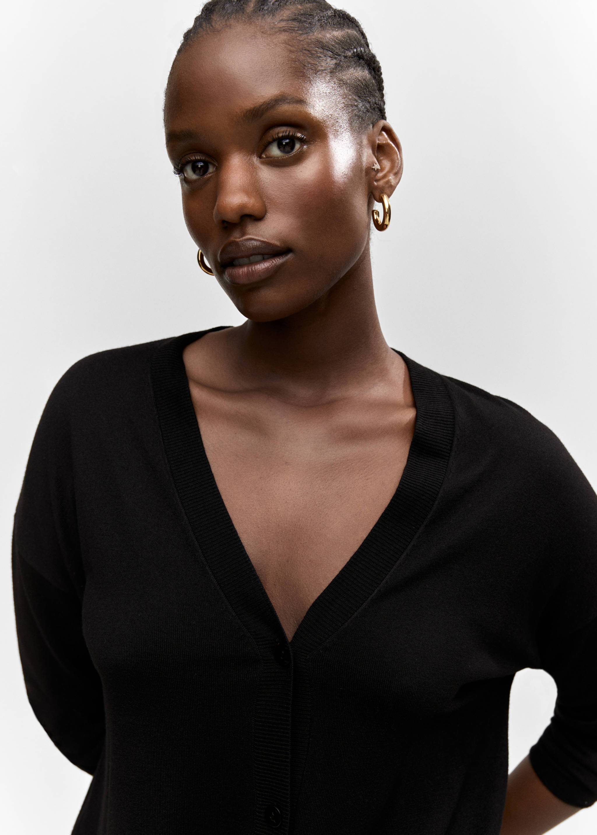 细线针织开衫 - null