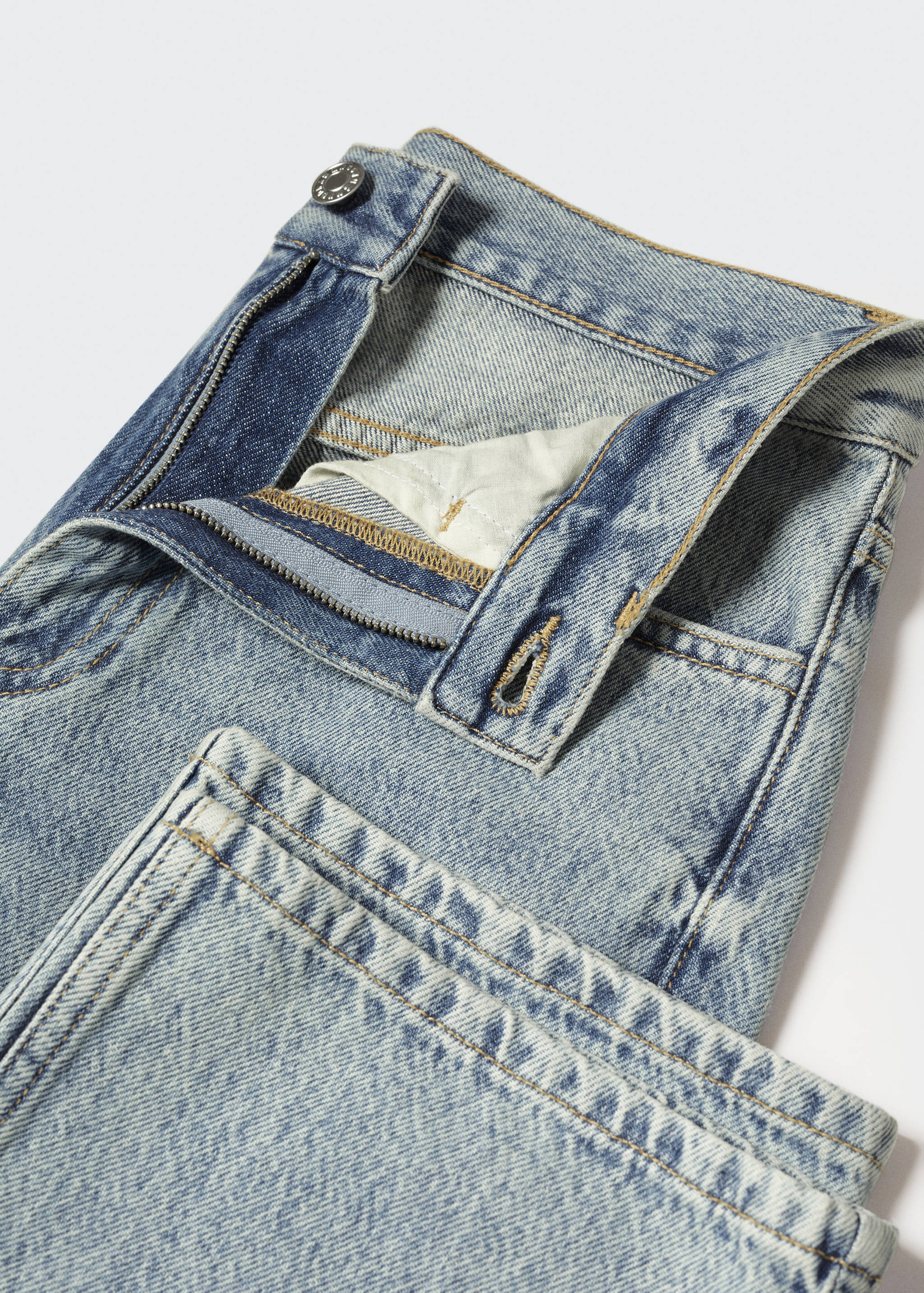 中腰直筒牛仔裤 - null