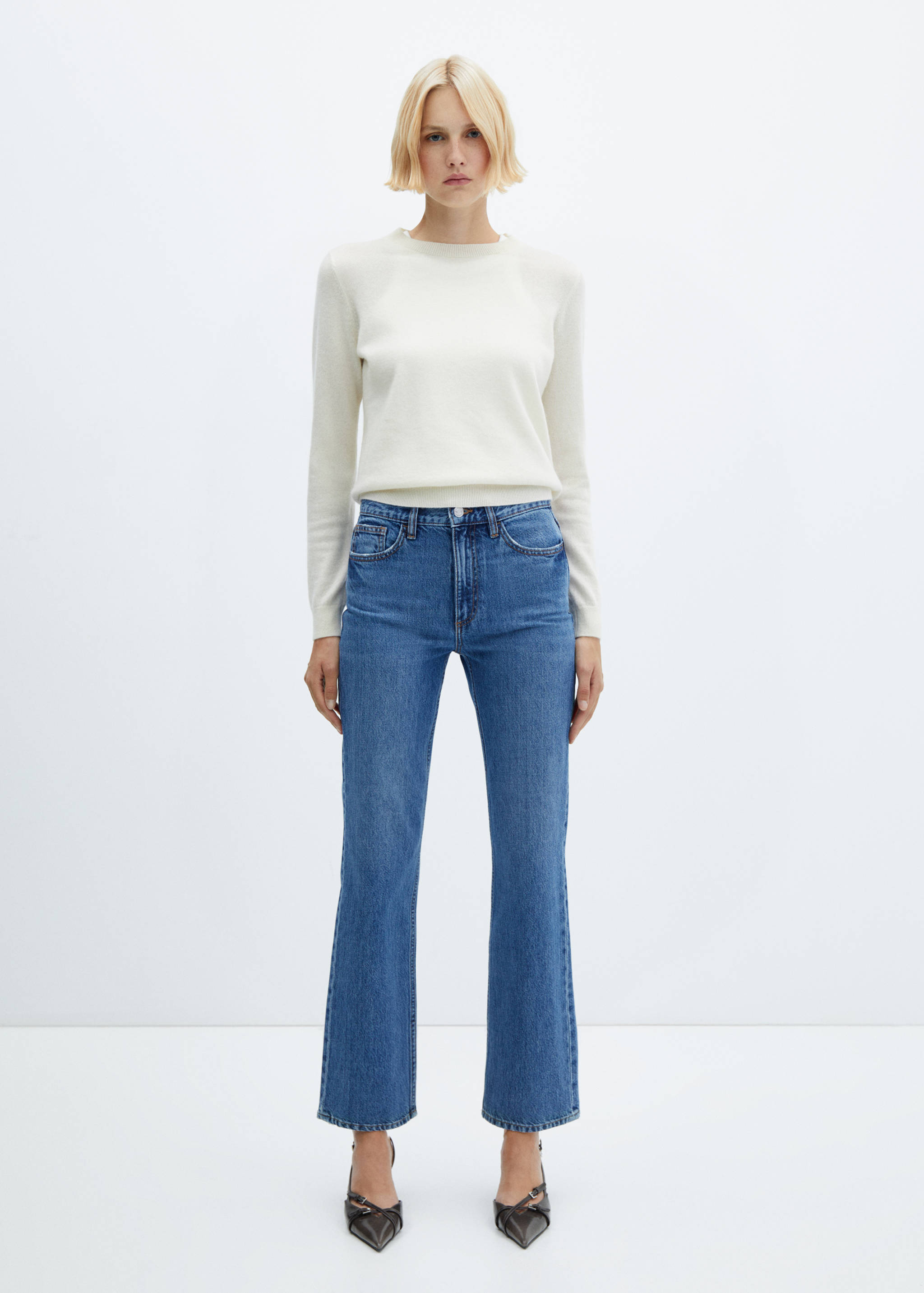 中腰直筒牛仔裤 - null