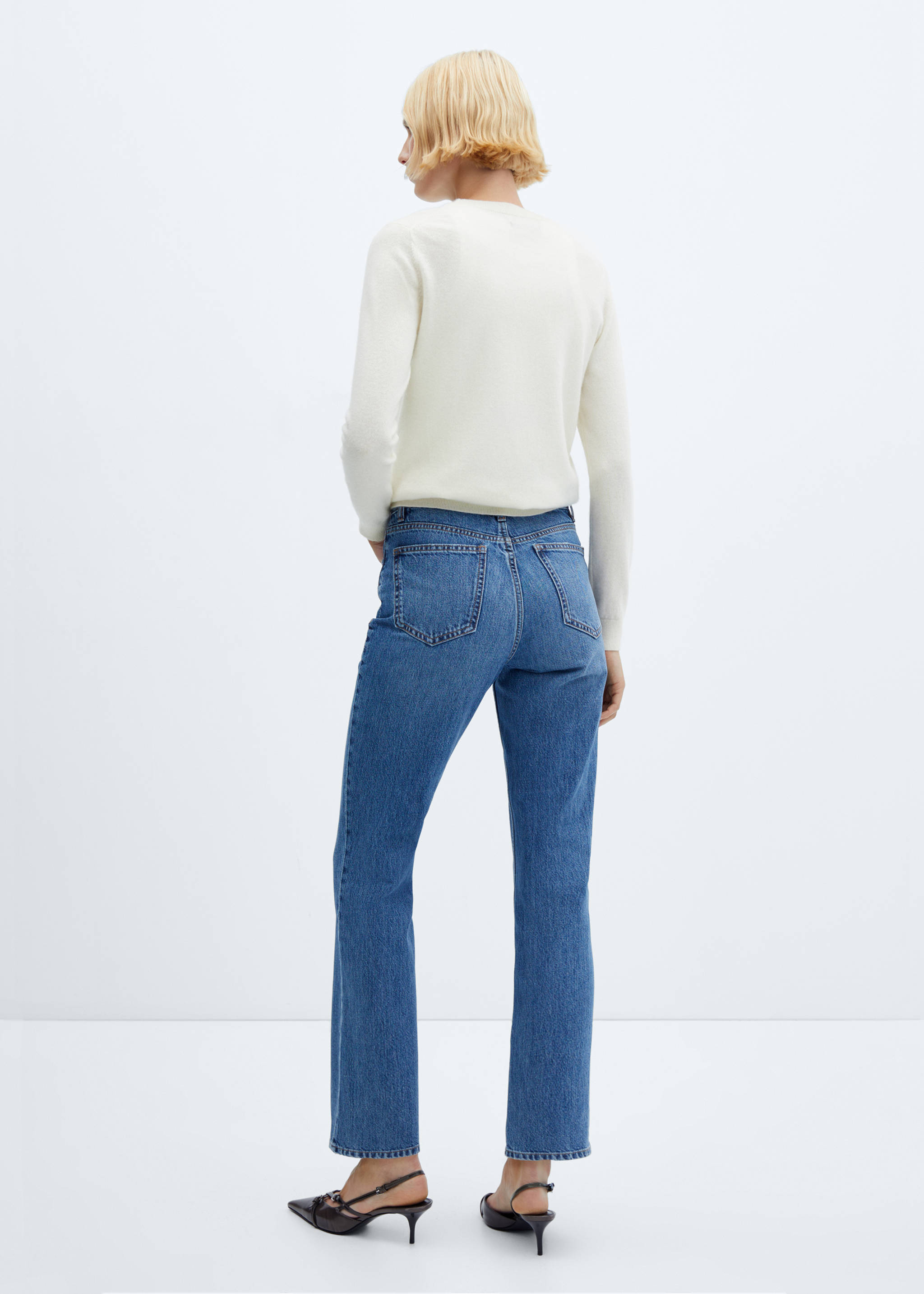 中腰直筒牛仔裤 - null