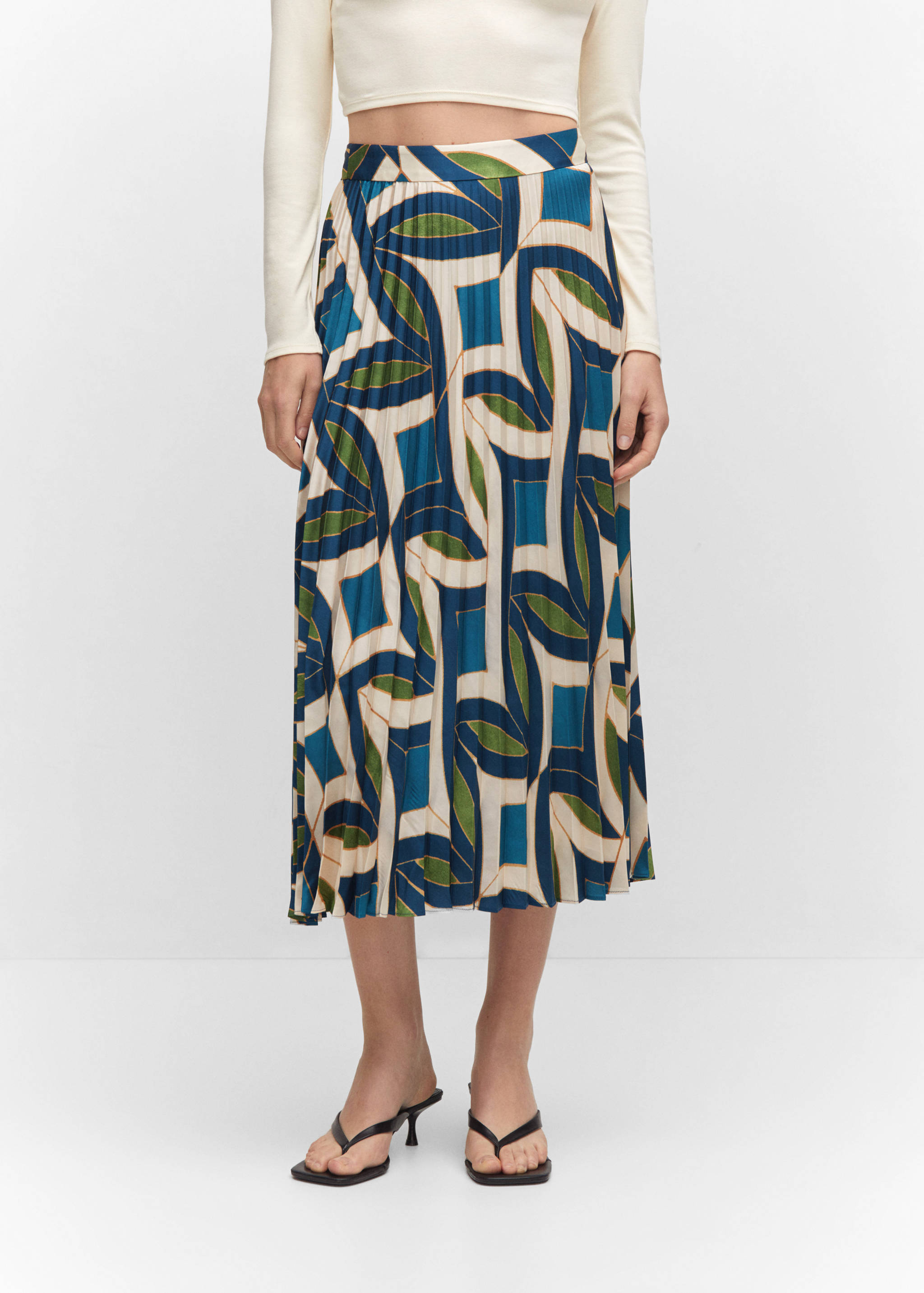 Printed pleated skirt - Medium plane