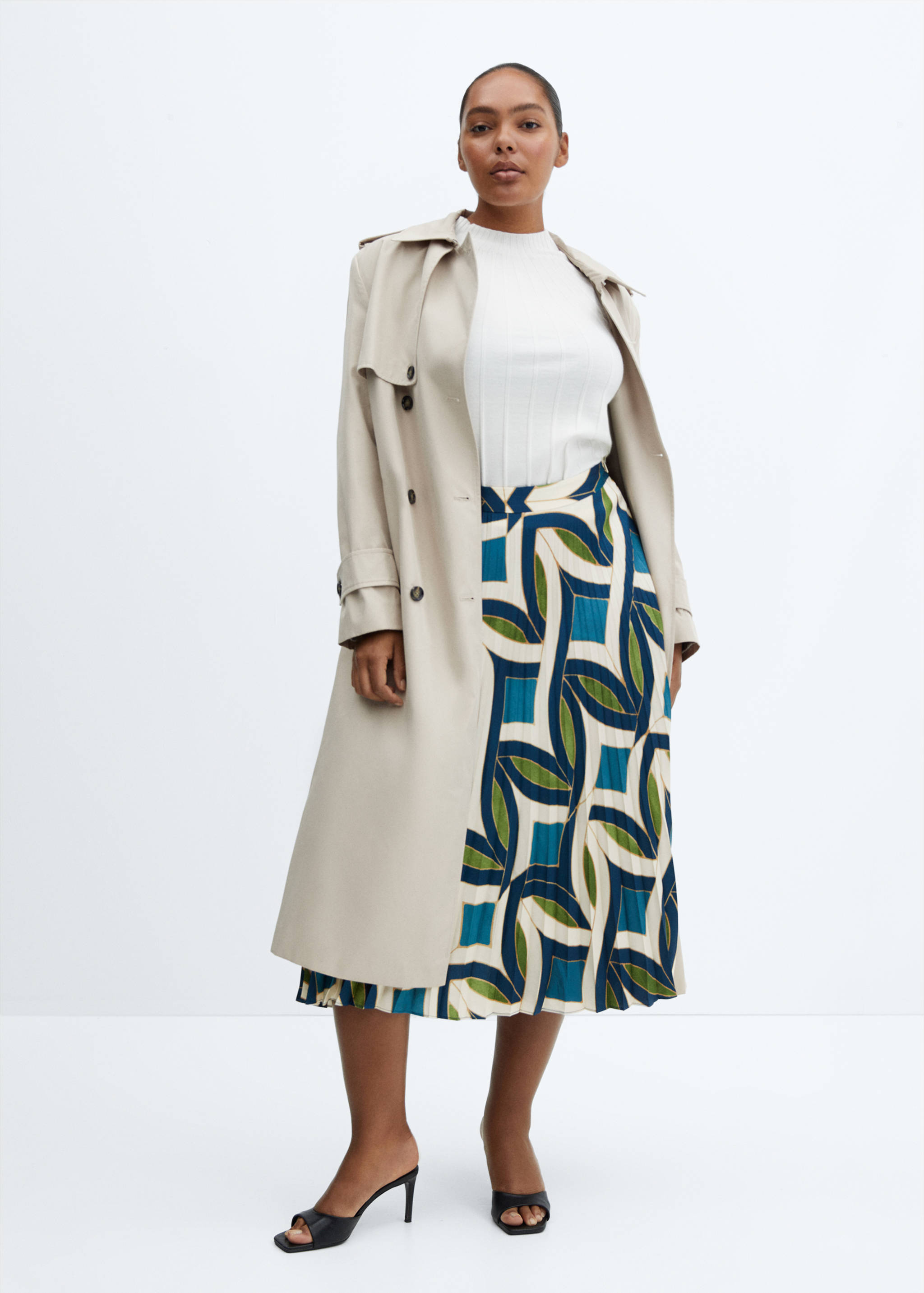 Printed pleated skirt - Details of the article 3