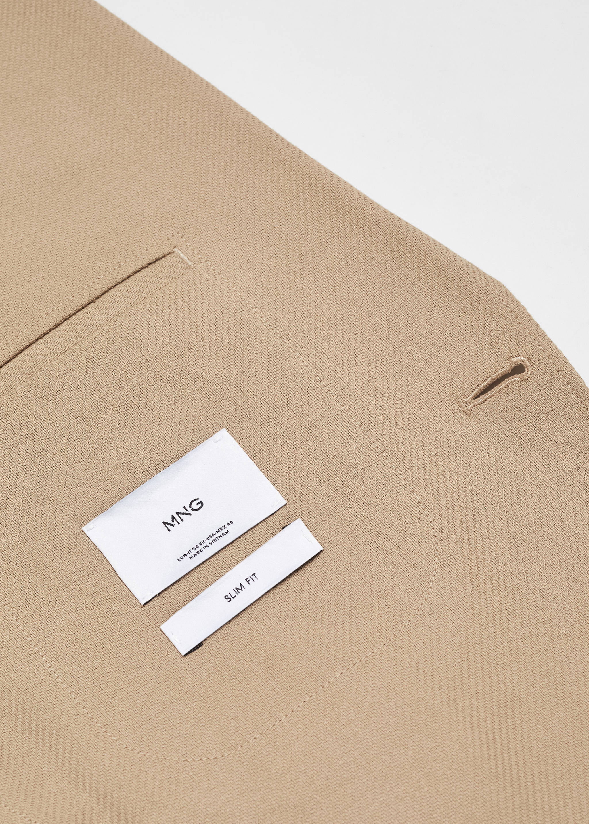 Structured slim fit cotton blazer - Details of the article 0